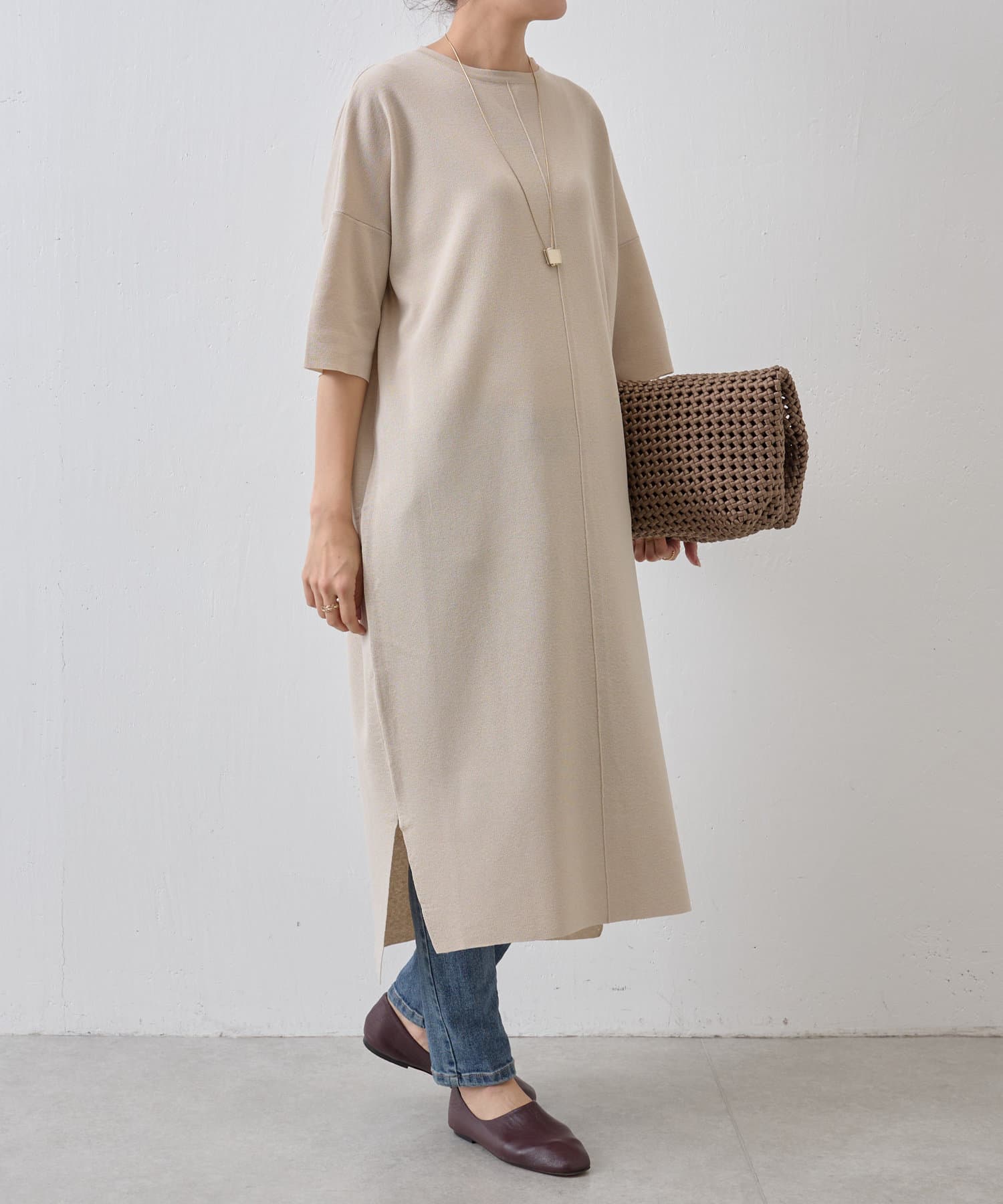 480t*美品 ビアズリー BEARDSLEY カギ針セットワンピース. BE2101EW000972_51_l.jpg