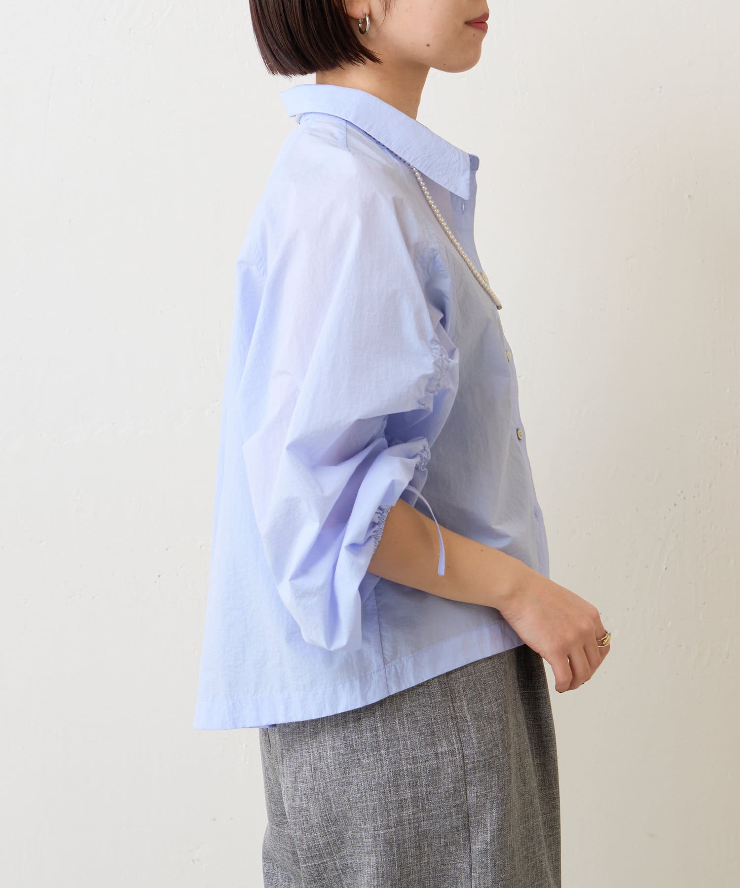 Jena　espace merveilleux(ジェナ　エスパスメルヴェイユ) ショート袖シャーリングシャツ
