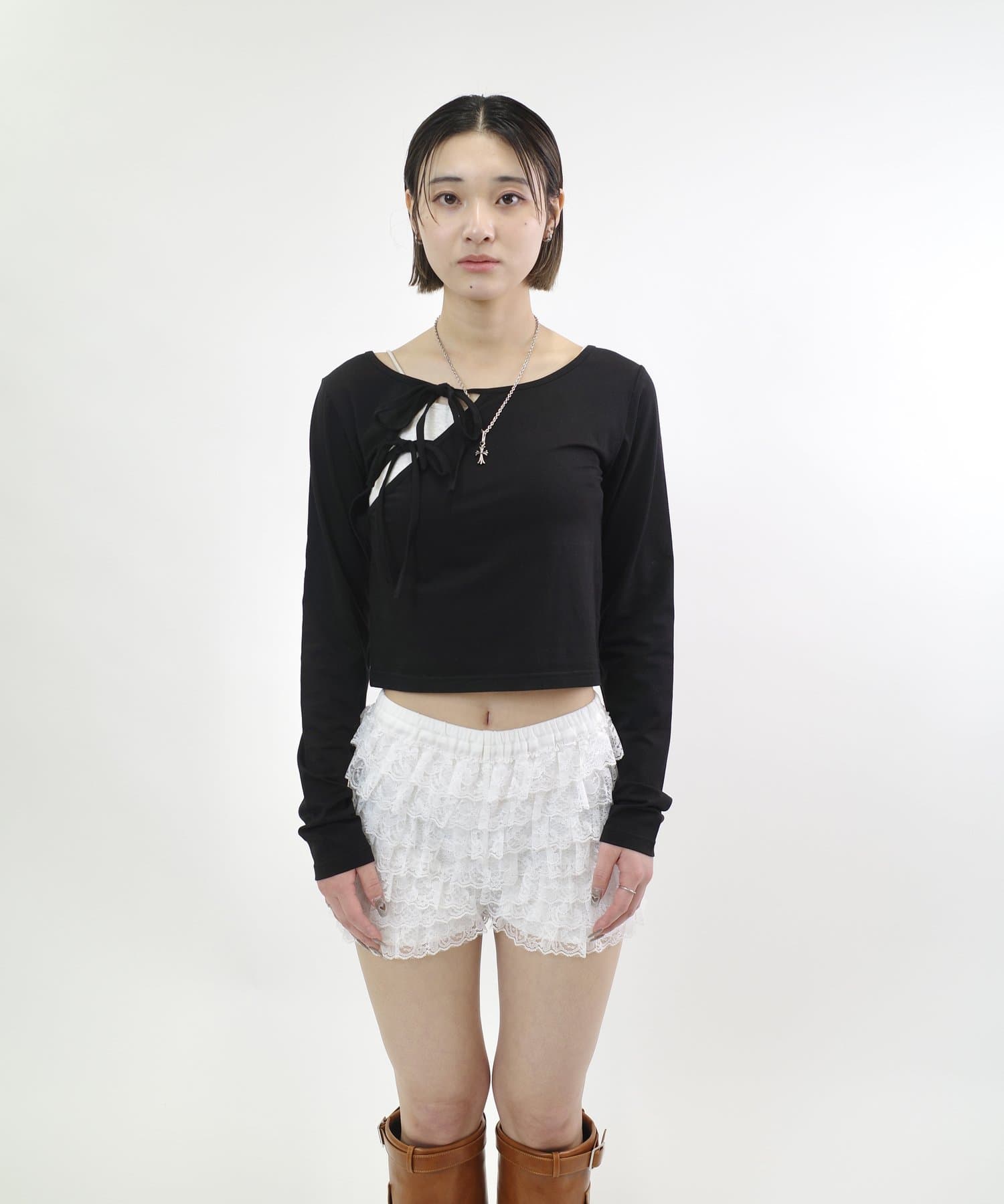 ショート丈　トレーナー　リボン　WHO'S WHO galleryho ショート丈 トレーナー リボン WHO'S WHO galleryho - メルカリ