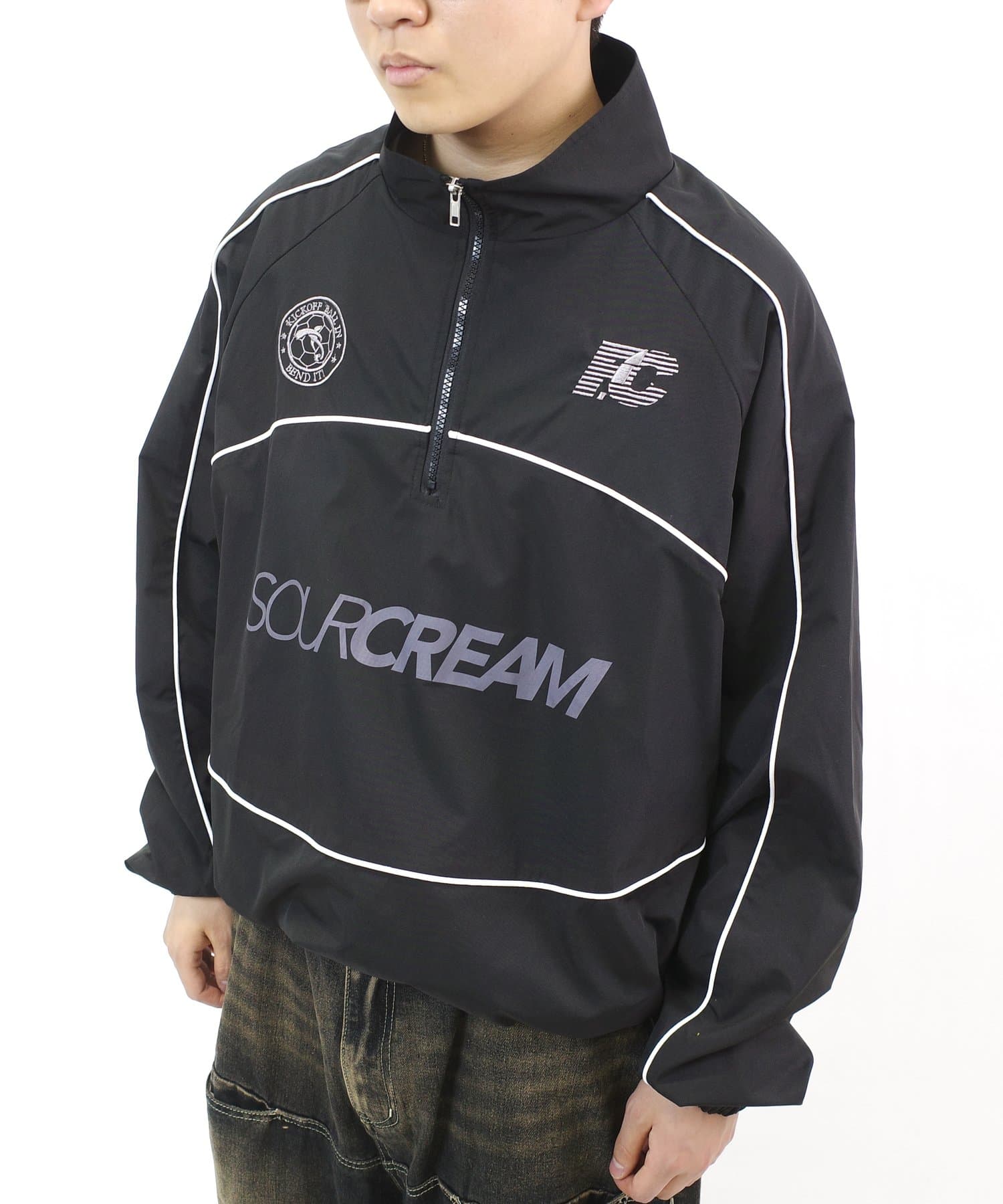 Sourcreamサワークリーム】サッカーハーフジップブルゾン/セットアップ