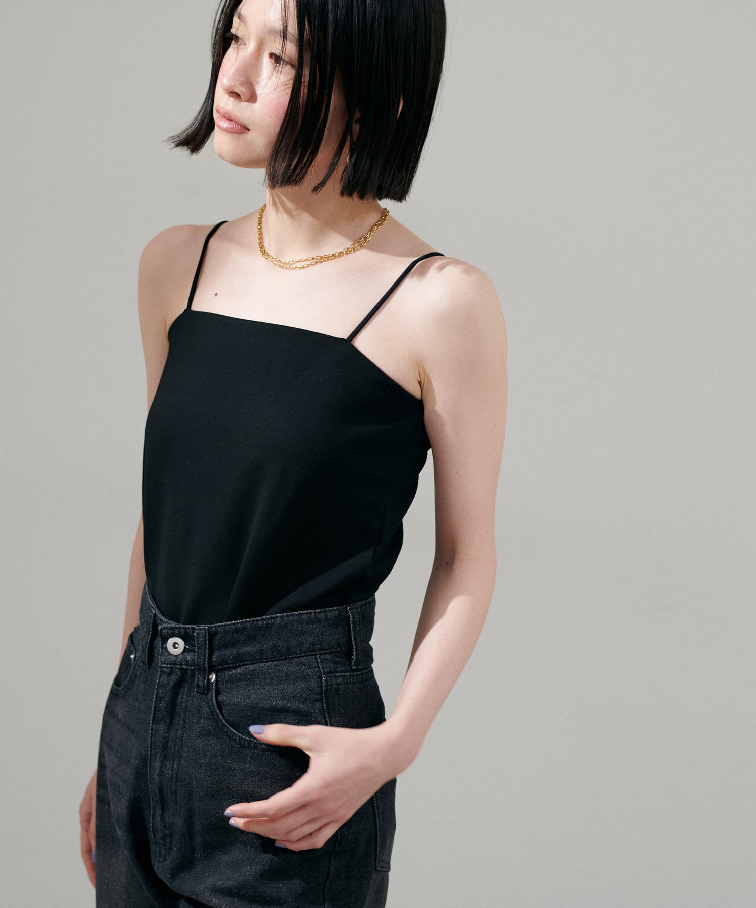 LARUTA(ラルータ) カップ付きレーヨンポンチキャミ