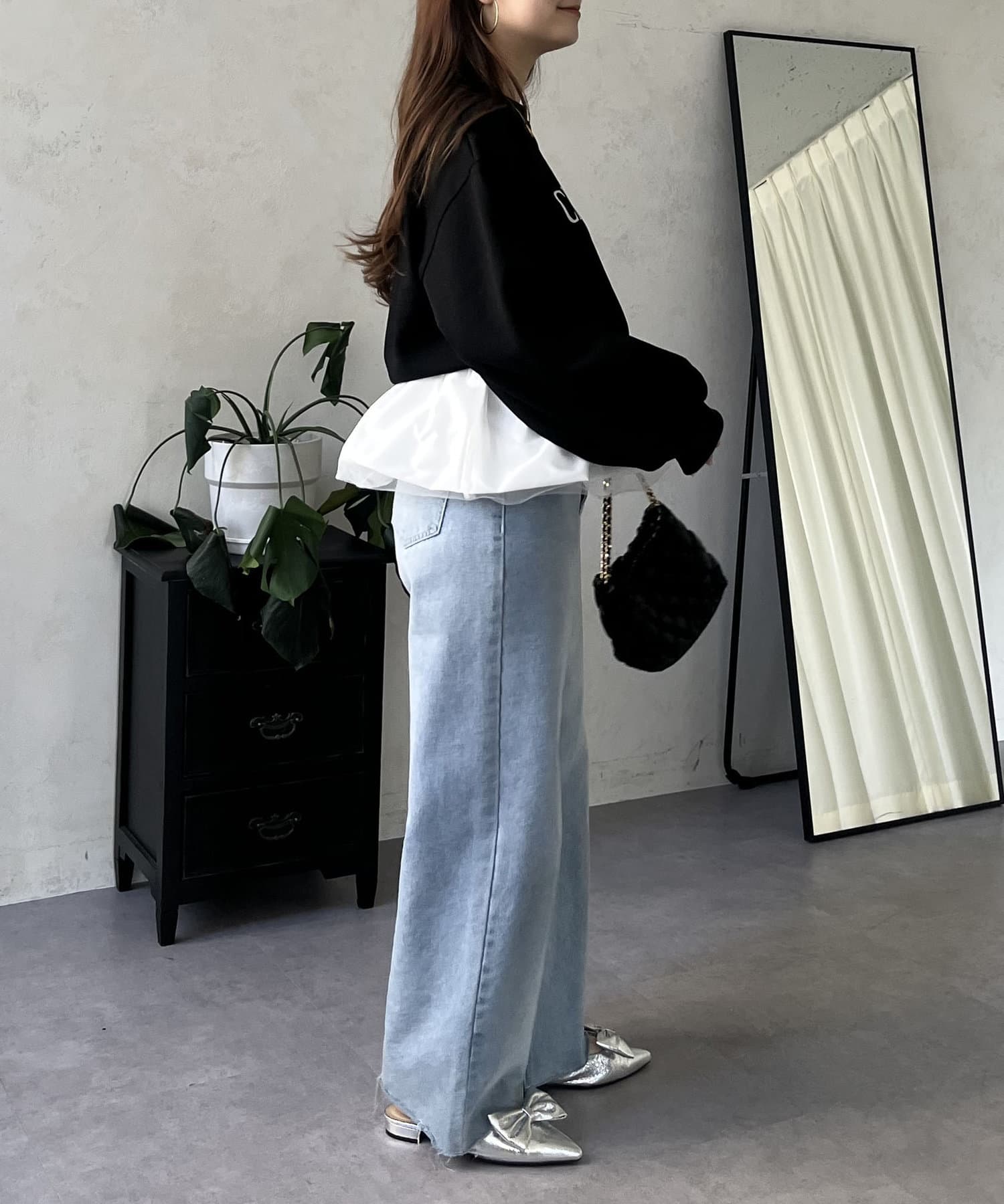 prose verse(プロズヴェール) 裾バルーンドッキングロゴスウェット