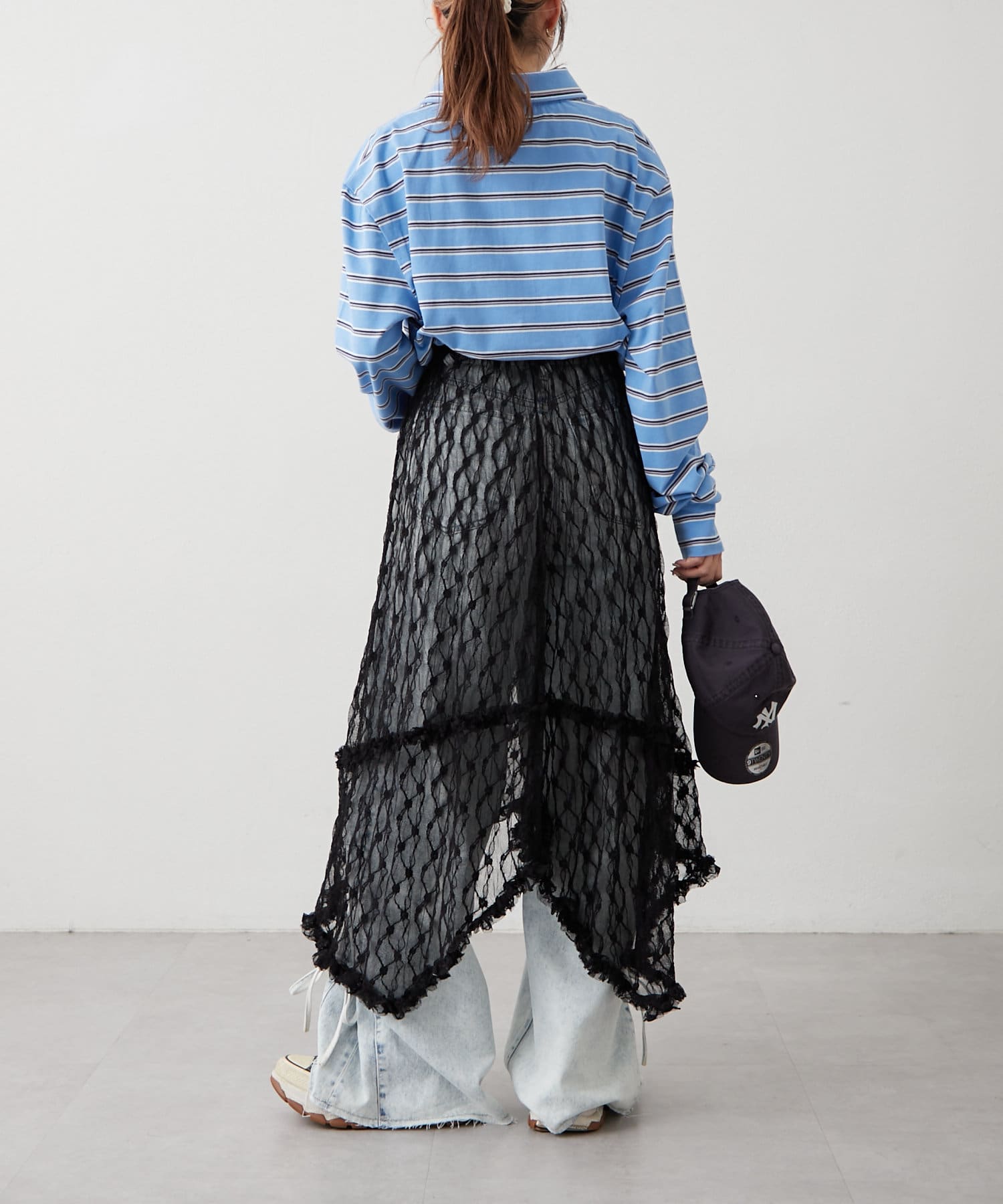 w closet(ダブルクローゼット) レースレイヤードスカート