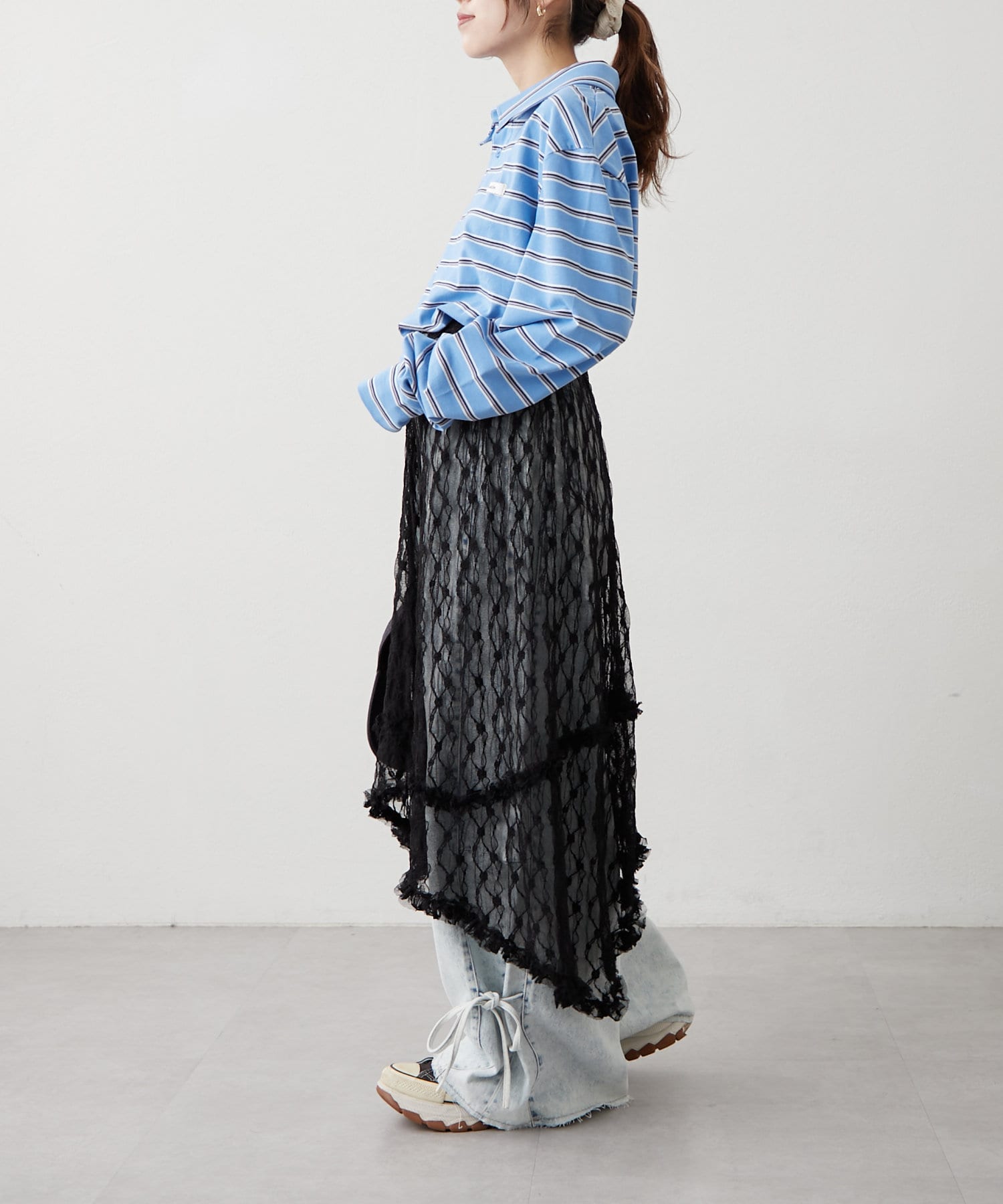 w closet(ダブルクローゼット) レースレイヤードスカート