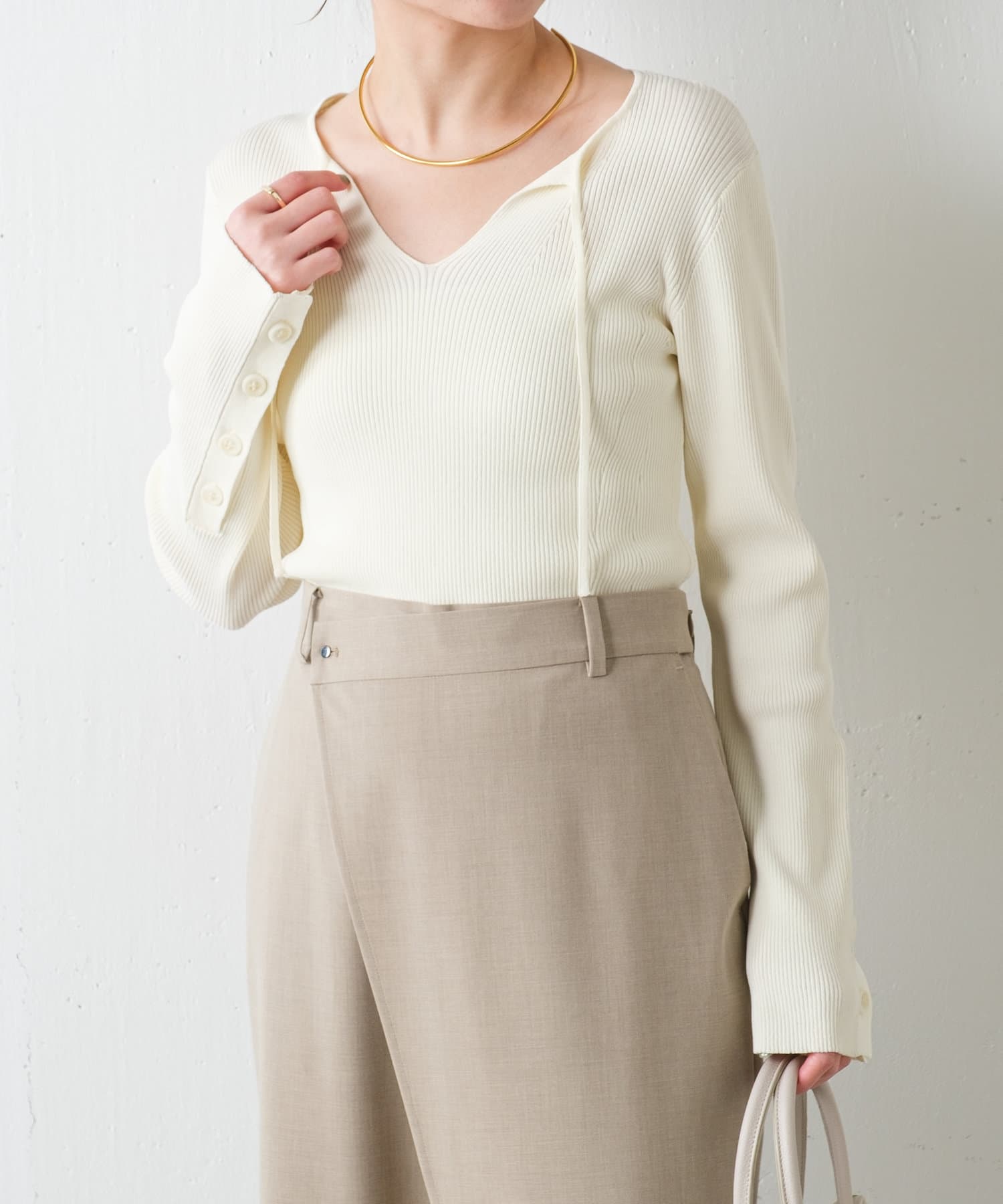 手洗い可/ドライタッチ】ボタンリブニット | COLLAGE GALLARDAGALANTE  