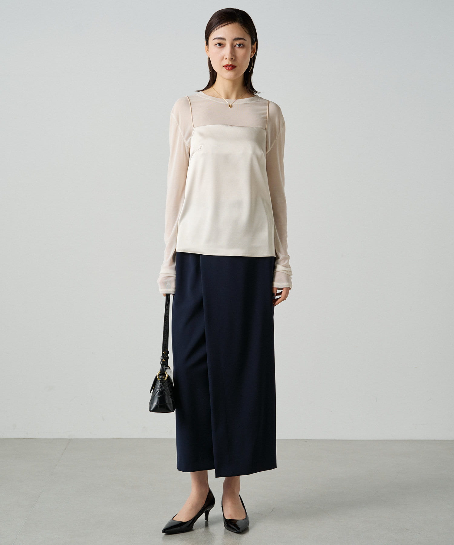 Atelier N°5/アトリエヌメロサンク】タイプライターボウタイブラウス