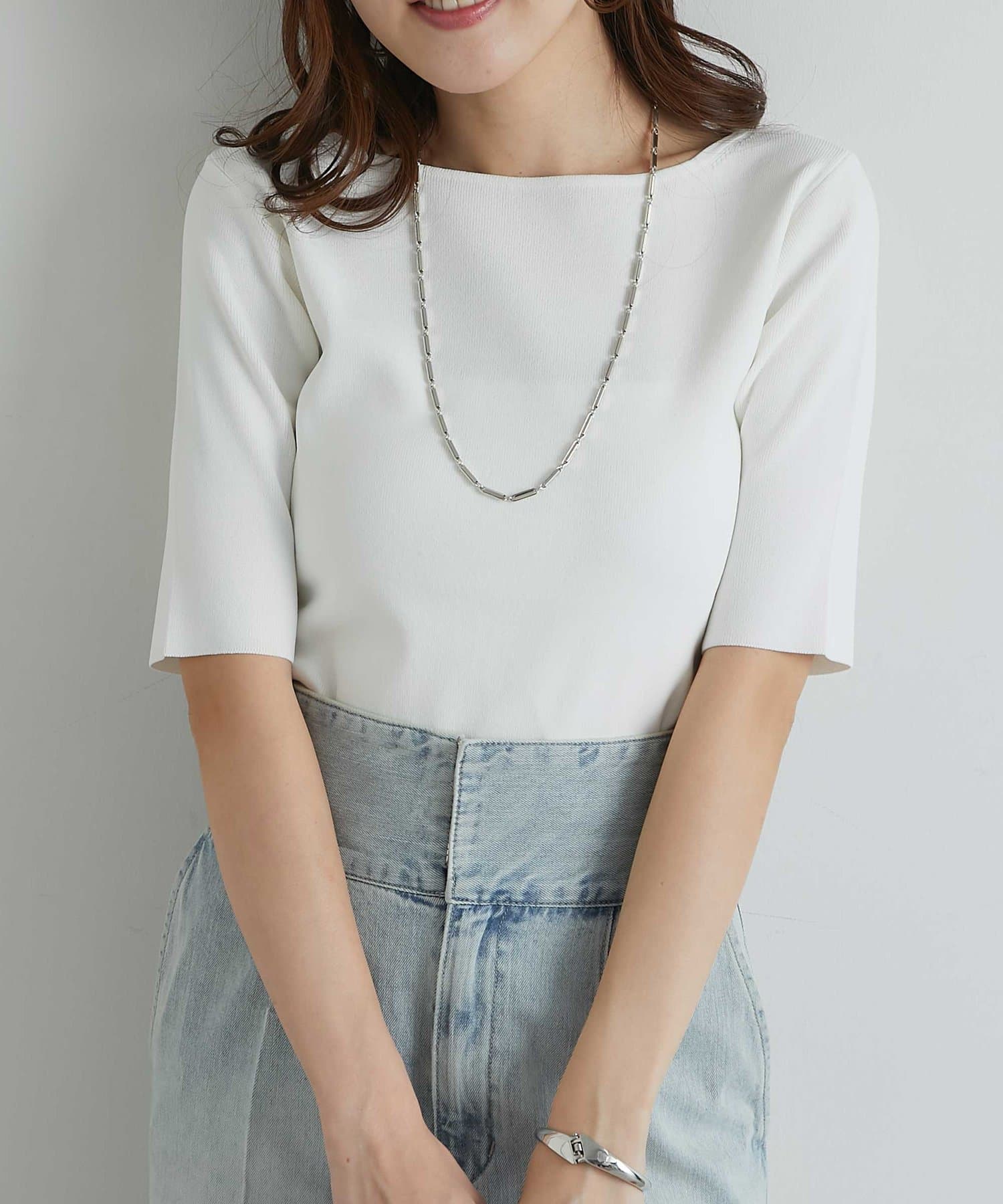 名品・美人見え】クールタッチUV総針5分袖ニット | La boutique