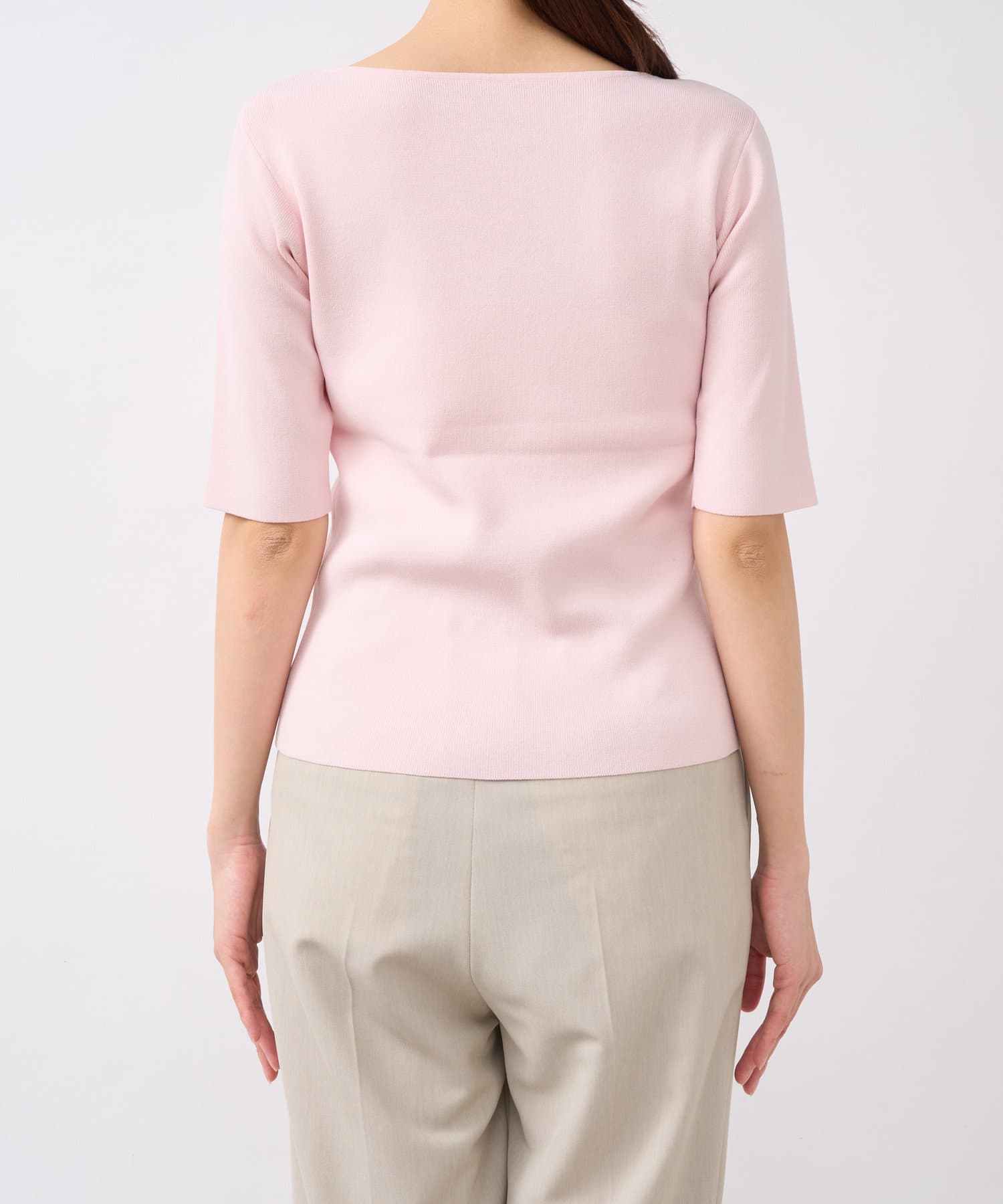 名品・美人見え】クールタッチUV総針5分袖ニット | La boutique