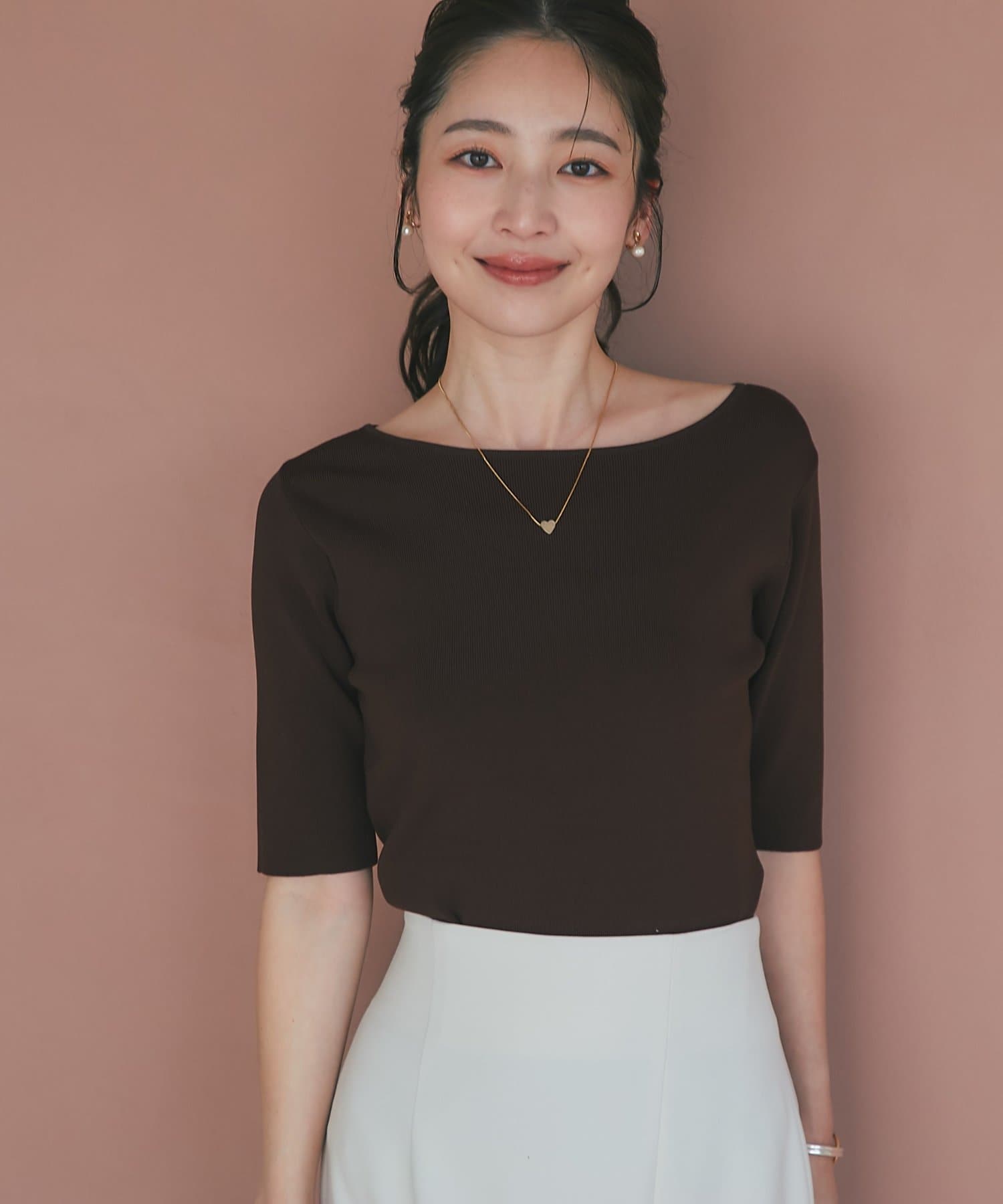 名品・美人見え】クールタッチUV総針5分袖ニット | La boutique