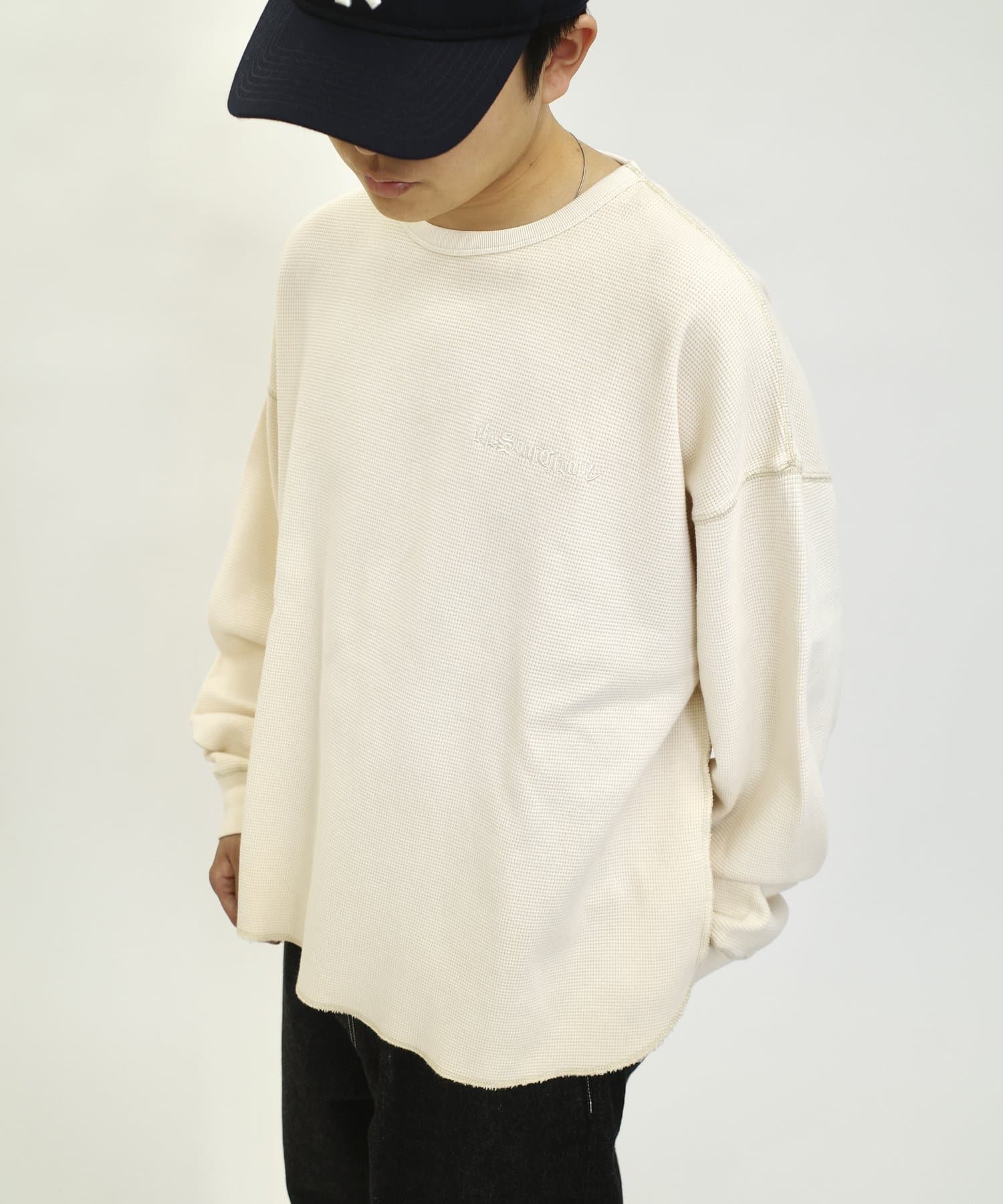 WHO'S WHO gallery(フーズフーギャラリー) レディース 【Sourcream/サワークリーム】ワッフルFADEロンTEE ベージュ