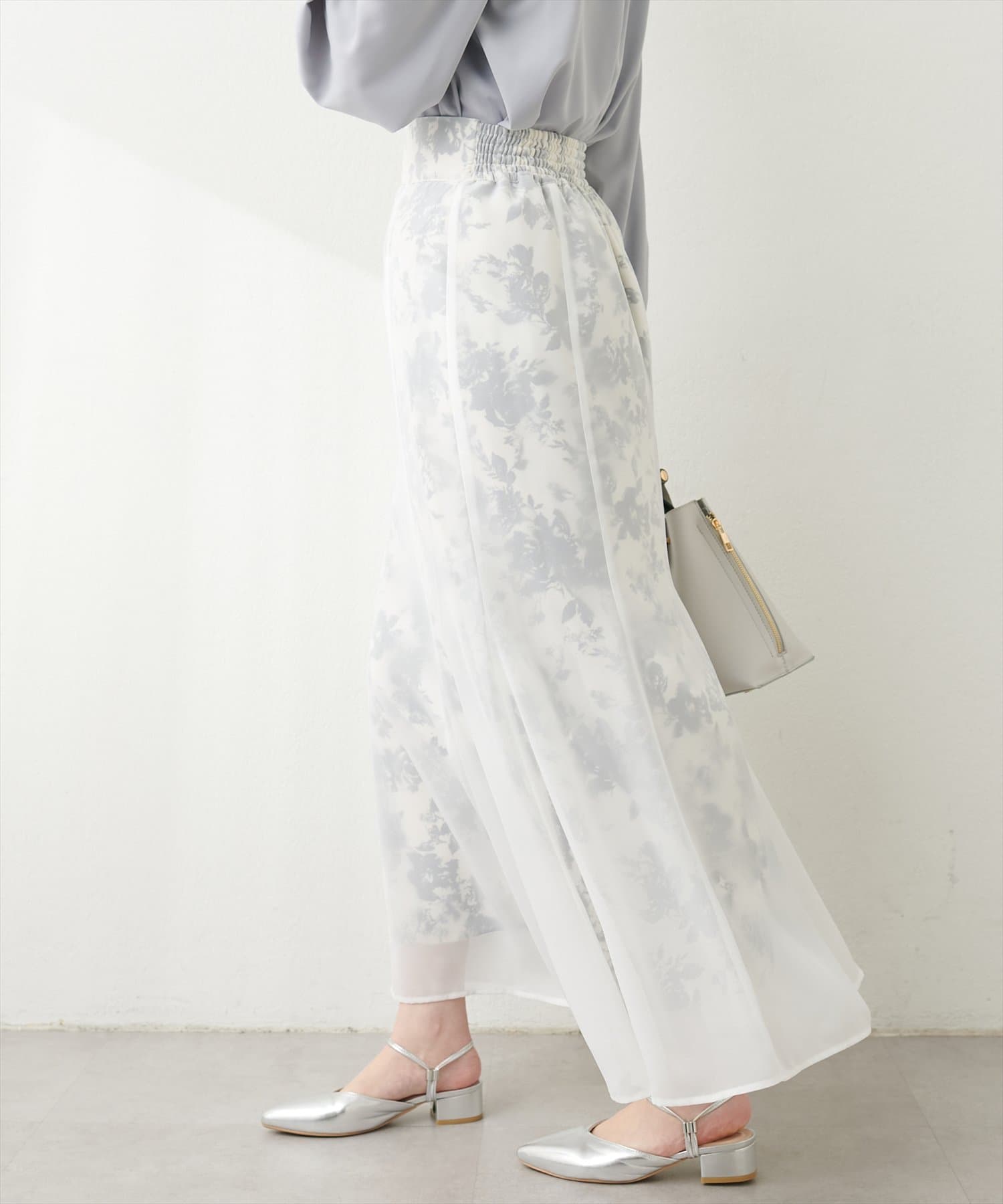 WEB限定】osono長さ変えれるシアー重ねスカート | natural