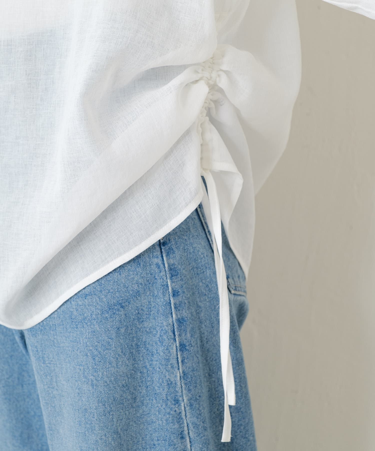 COLLAGE GALLARDAGALANTE(コラージュ ガリャルダガランテ) 【昨年完売！】《夏にも着れるシアー長袖》ジップドロストブラウス