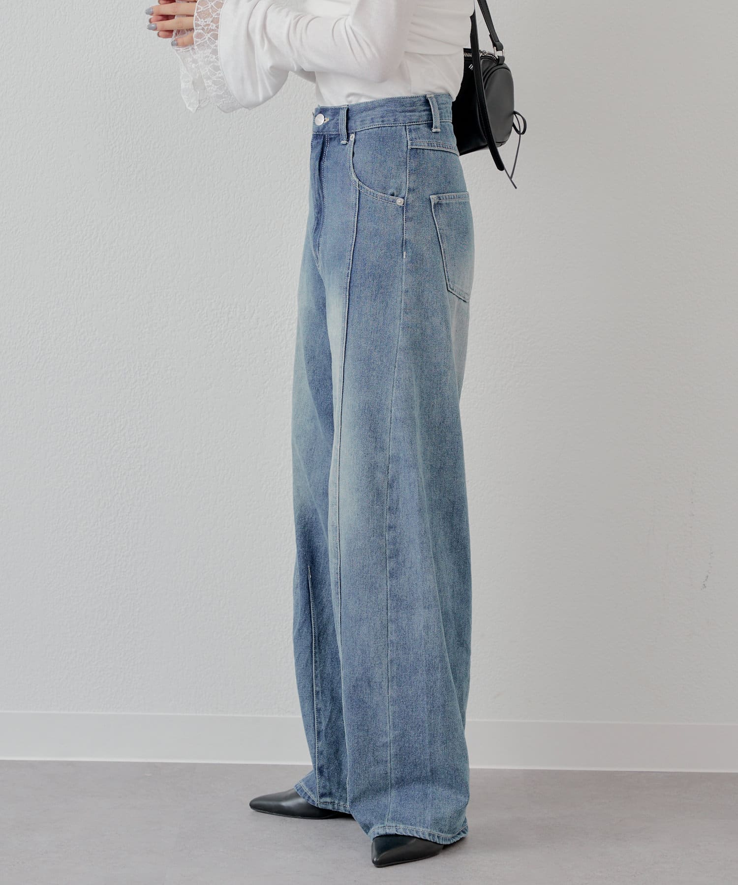 2サイズ展開】ハイウエストカーブワイドデニム | Chico(チコ