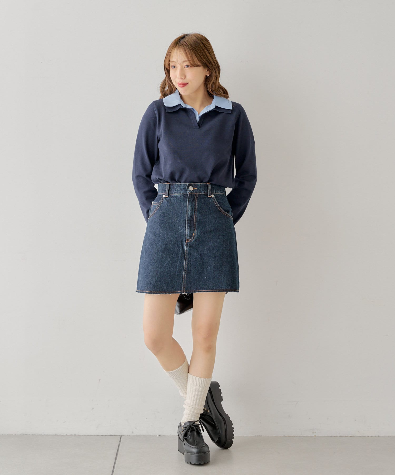 激安正規  2サイズ展開/セットアップ対応】カットオフデニムミニスカート スカート