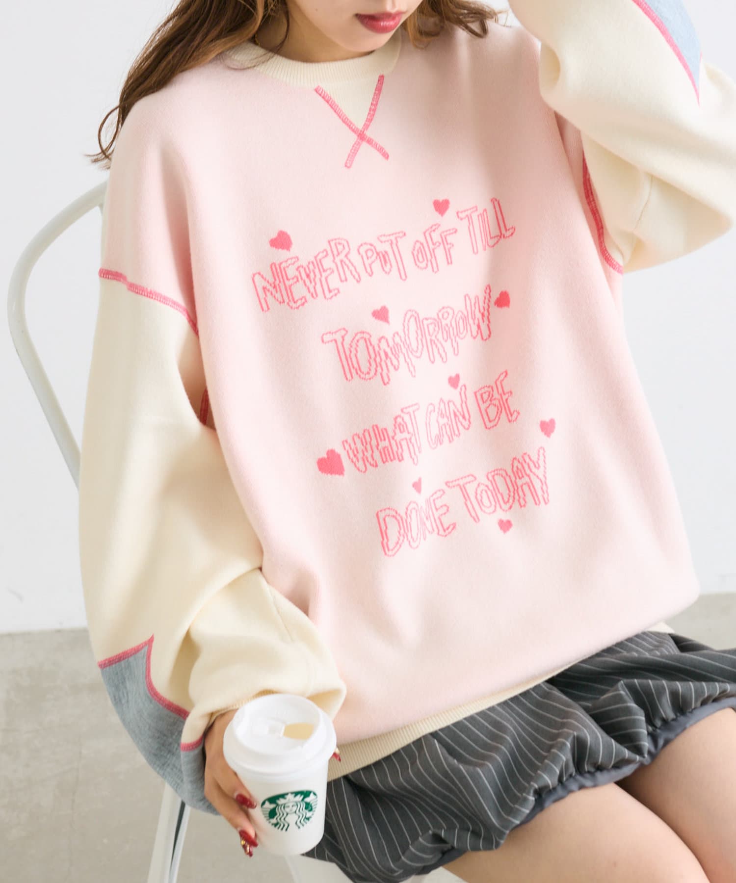 Butter フード付きスウェットシャツ XXL ピンク 6～14歳/ 50TH ANNIVERSARY バーシティ フード付きスウェット