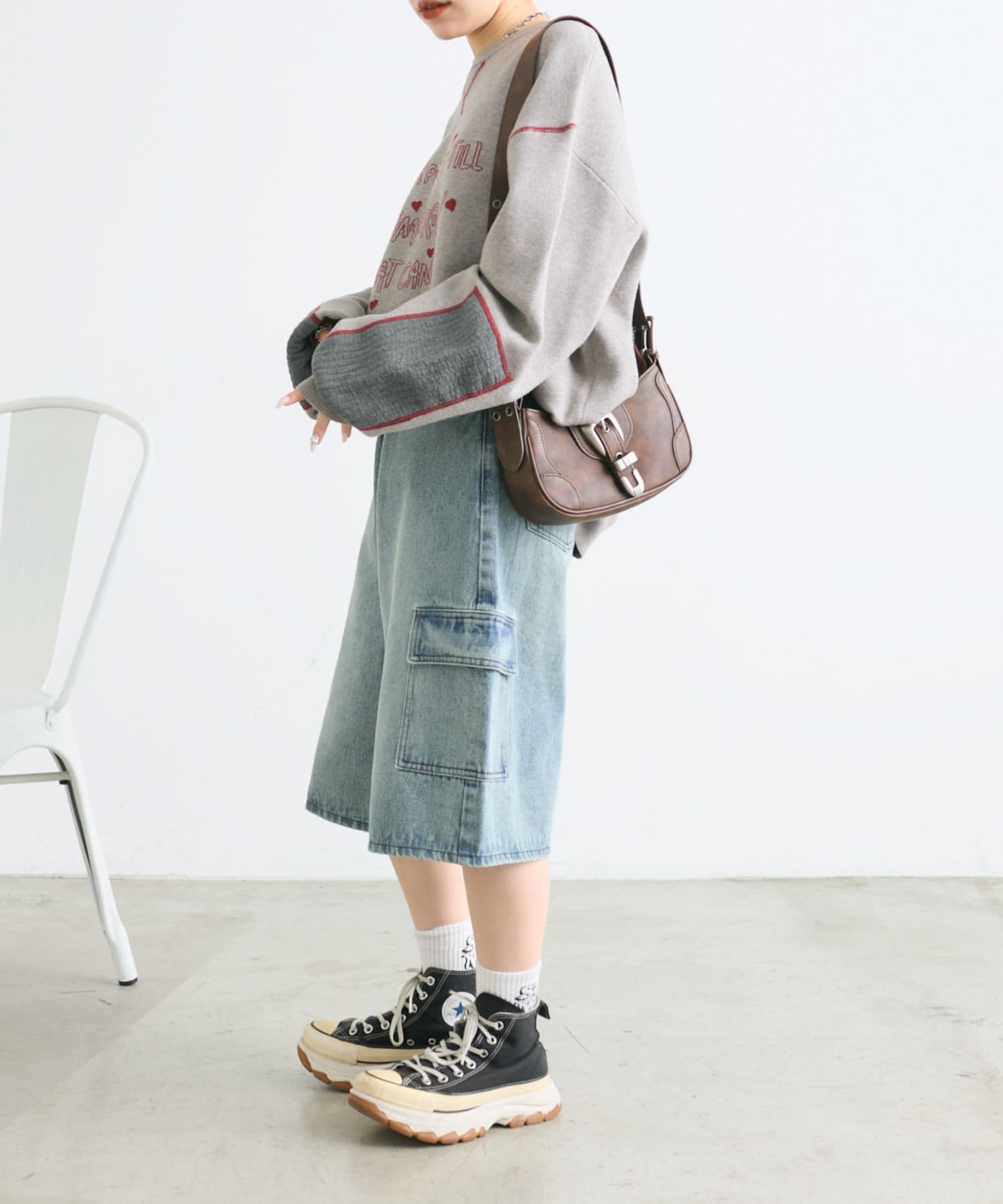 w closet(ダブルクローゼット) BIGスウェットライクプルオーバー