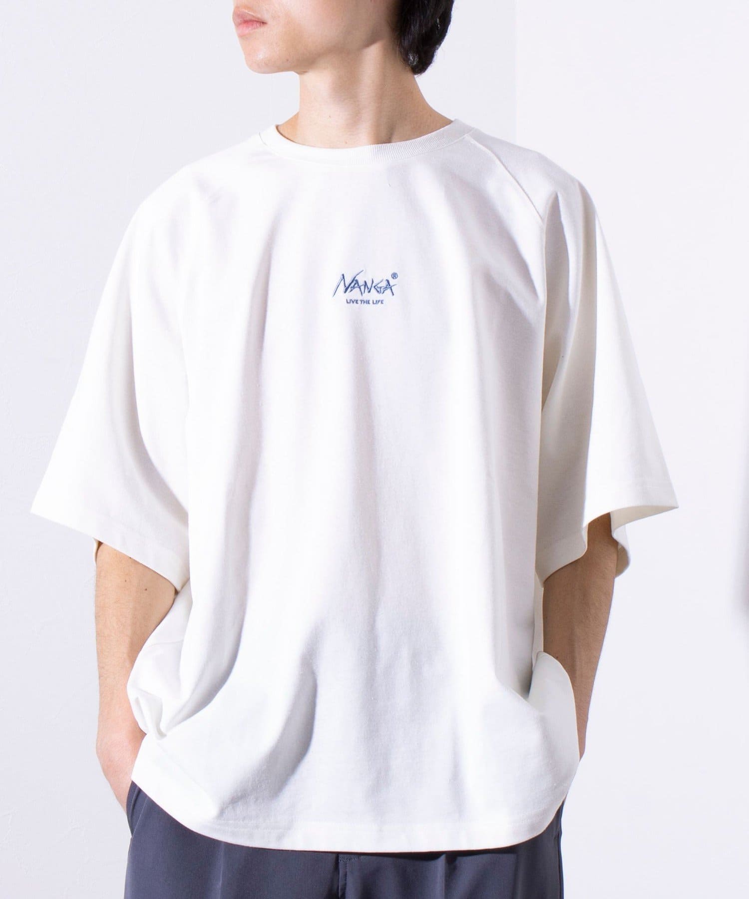 NANGA×GLOSTER】別注ボックスロゴ バックプリント ラグランT