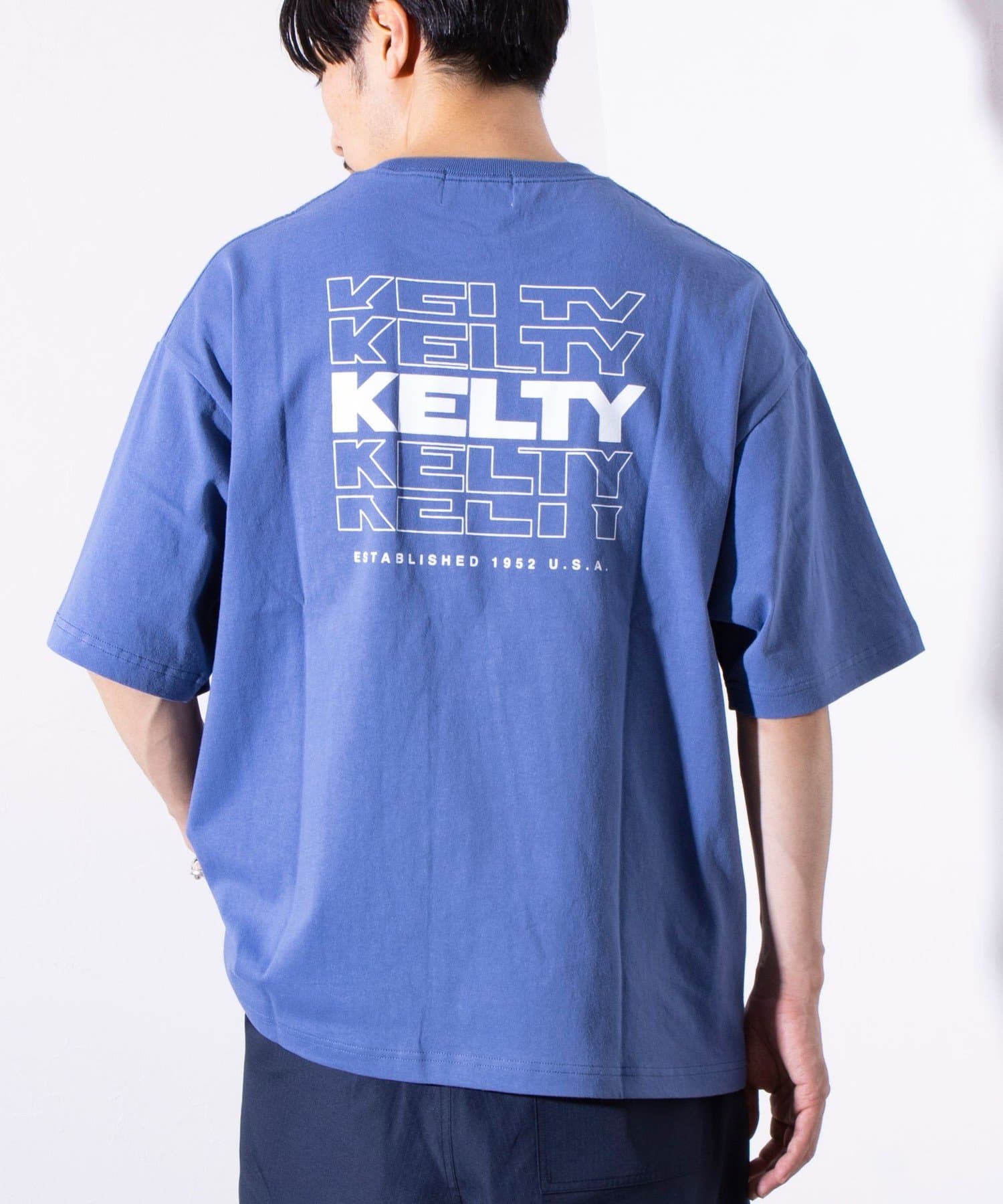 FREDY & GLOSTER(フレディ アンド グロスター) レディース 【KELTY×GLOSTER】別注バックタイポロゴプリントTシャツ ワンポイント ブルー