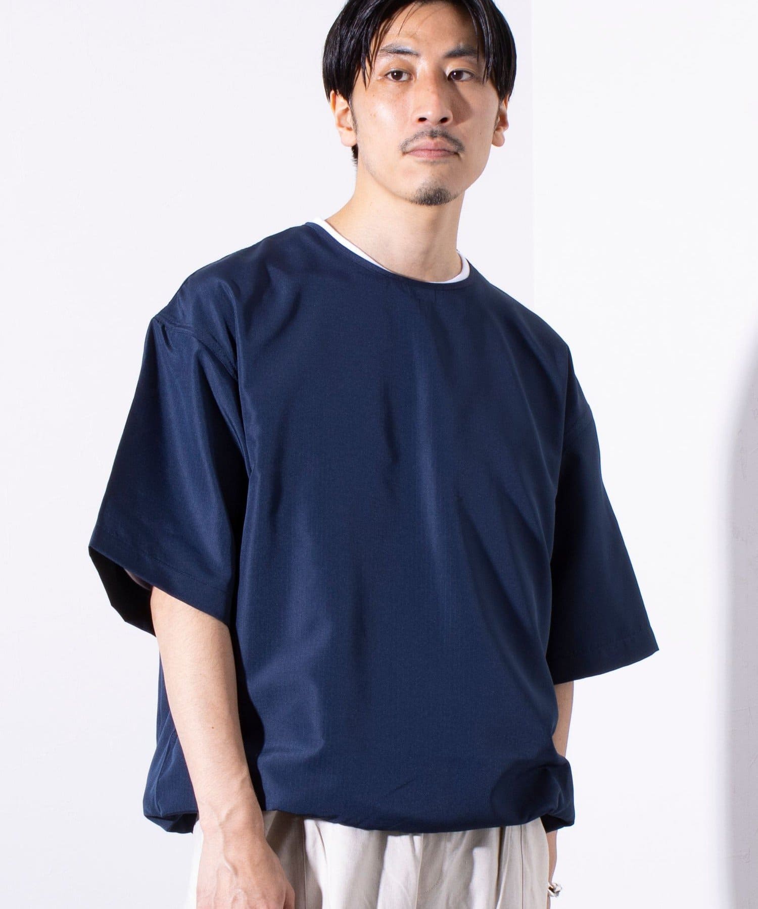 FREDY & GLOSTER(フレディ アンド グロスター) レディース 【TAION】GLOSTER別注 ミリタリー Ripstop 半袖Tシャツ ネイビー