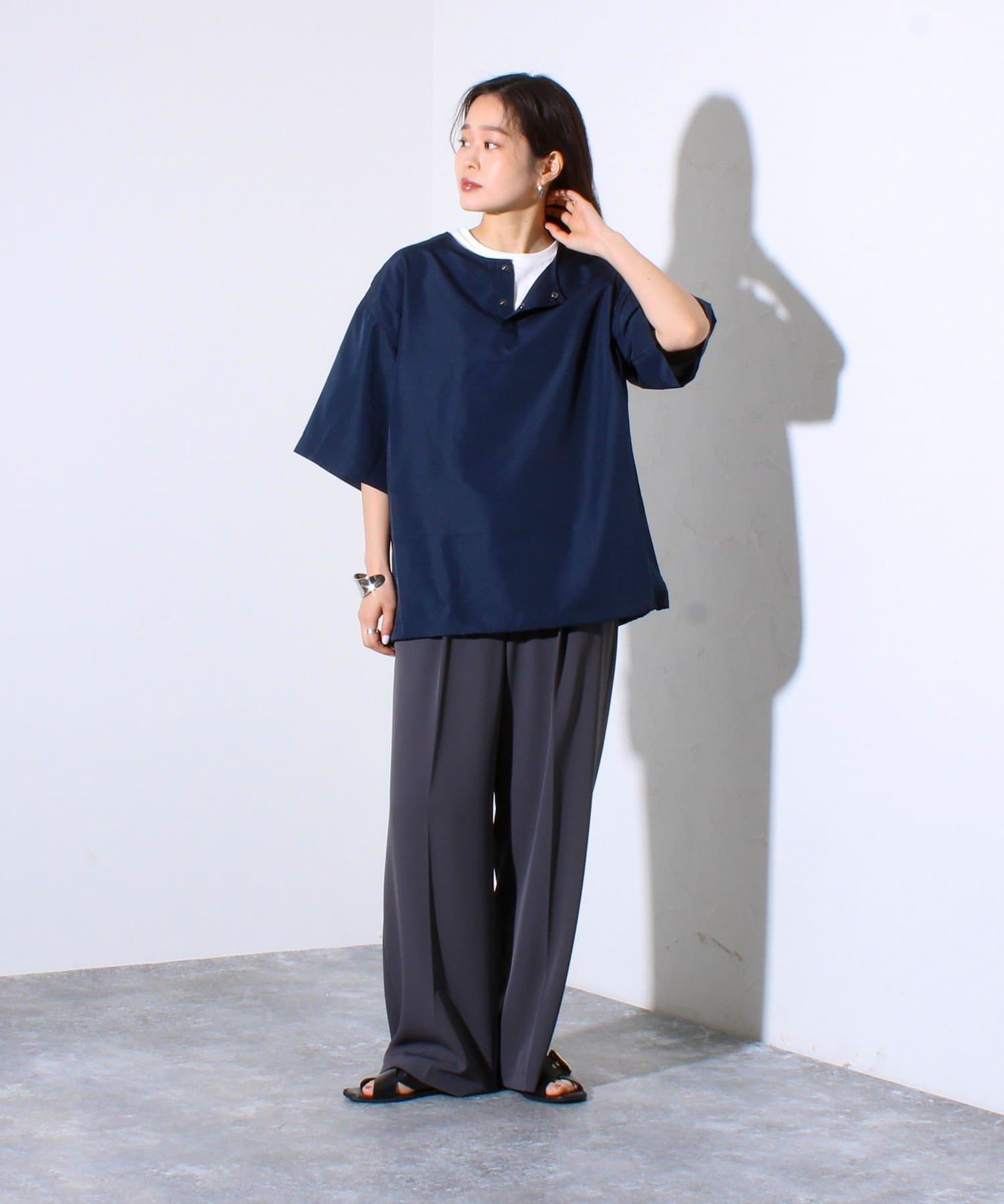 TAION】別注 ミリタリーRipstopヘンリーネック 半袖Tシャツ