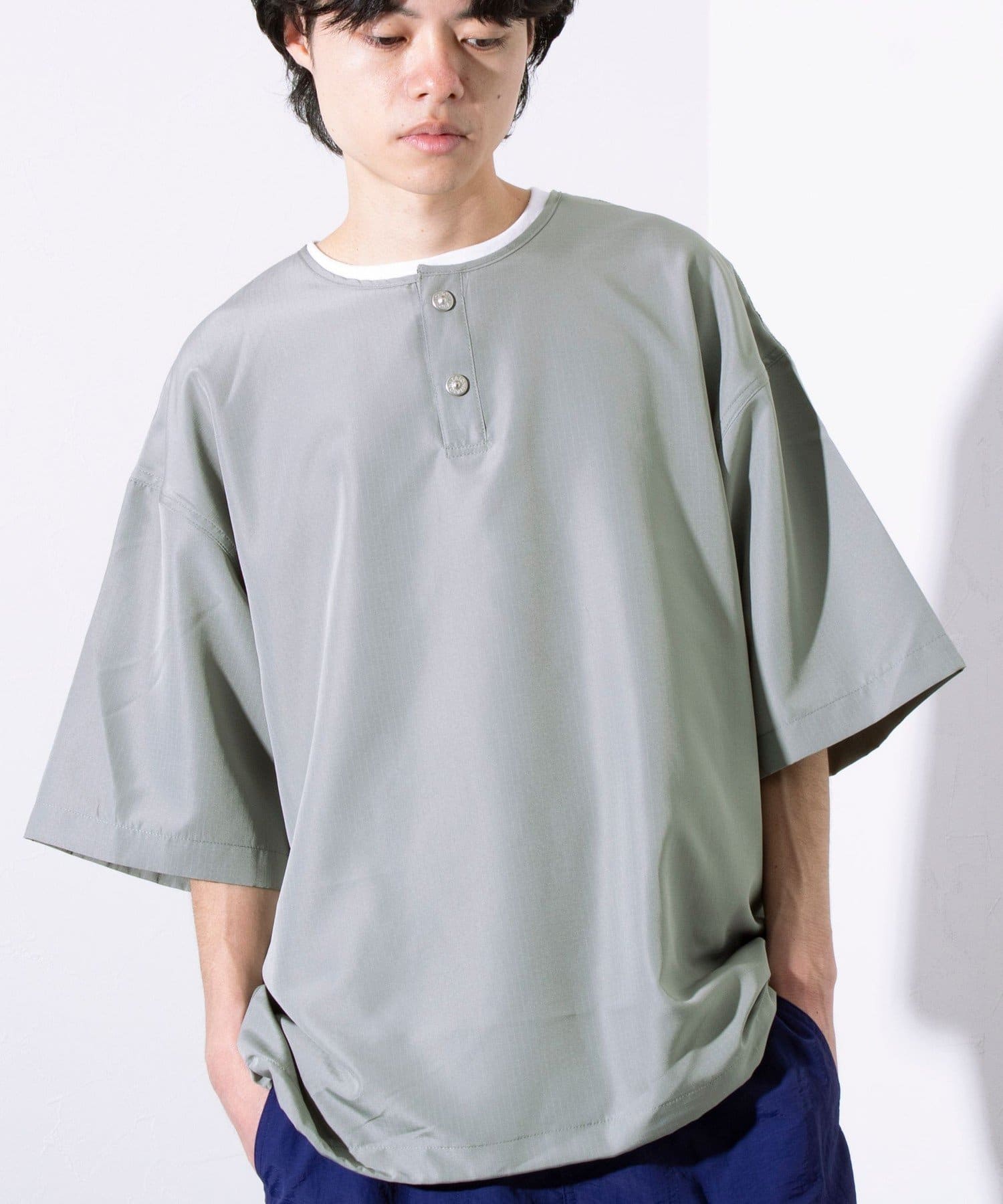 FREDY & GLOSTER(フレディ アンド グロスター) レディース 【TAION】別注ミリタリーRipstopヘンリーネック半袖Tシャツユニセックス オリーブ