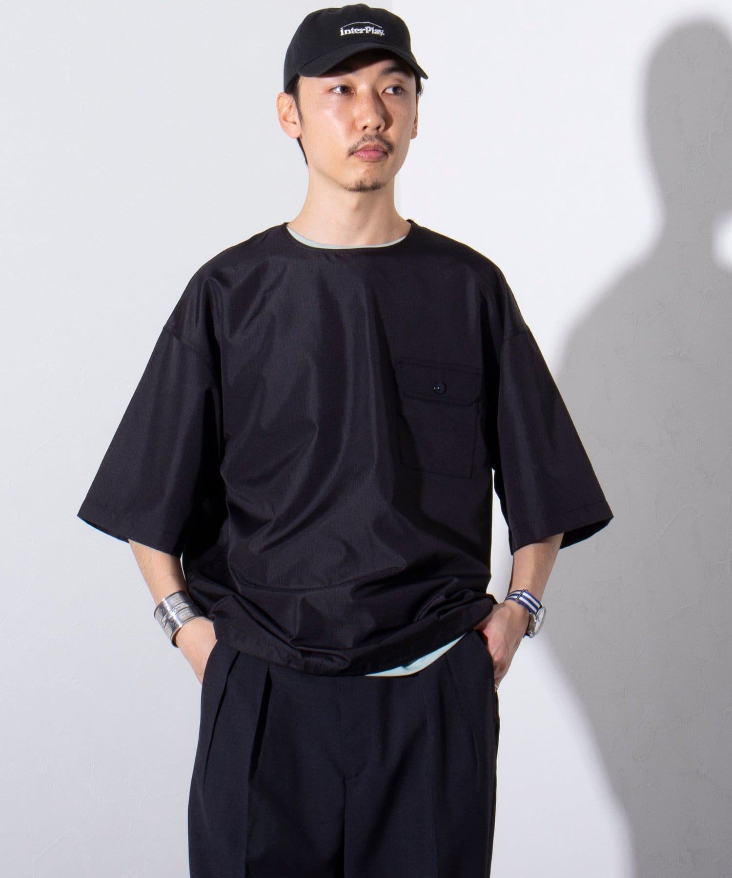 FREDY & GLOSTER(フレディ アンド グロスター) レディース 【TAION】ミリタリー Ripstop 半袖Tシャツ ポケT ユニセックス ブラック