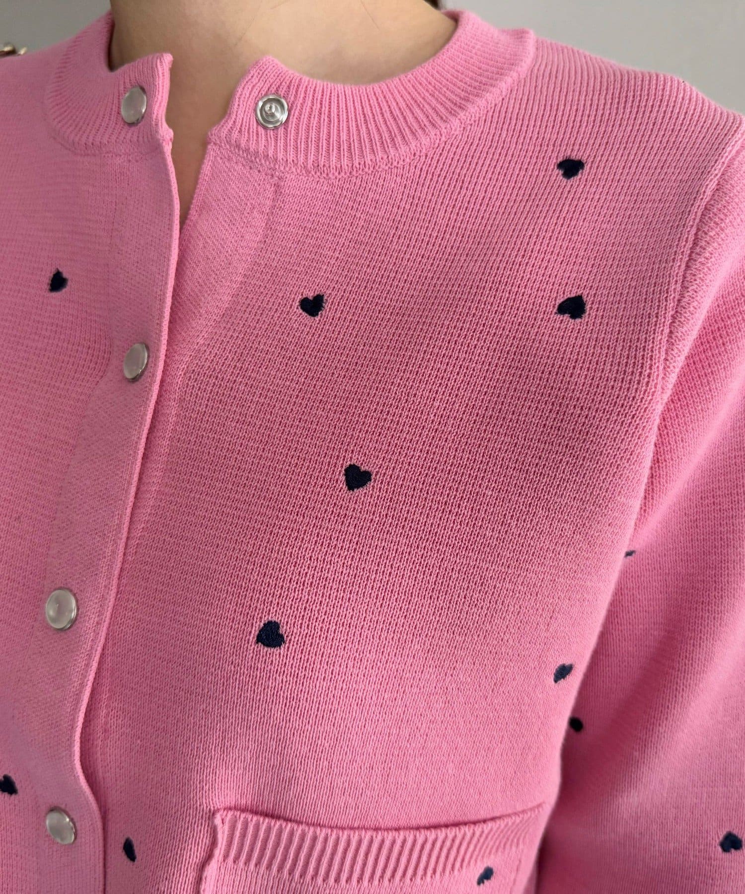 FREDY & GLOSTER(フレディ アンド グロスター) ハート刺繍ミラノリブカーディガン