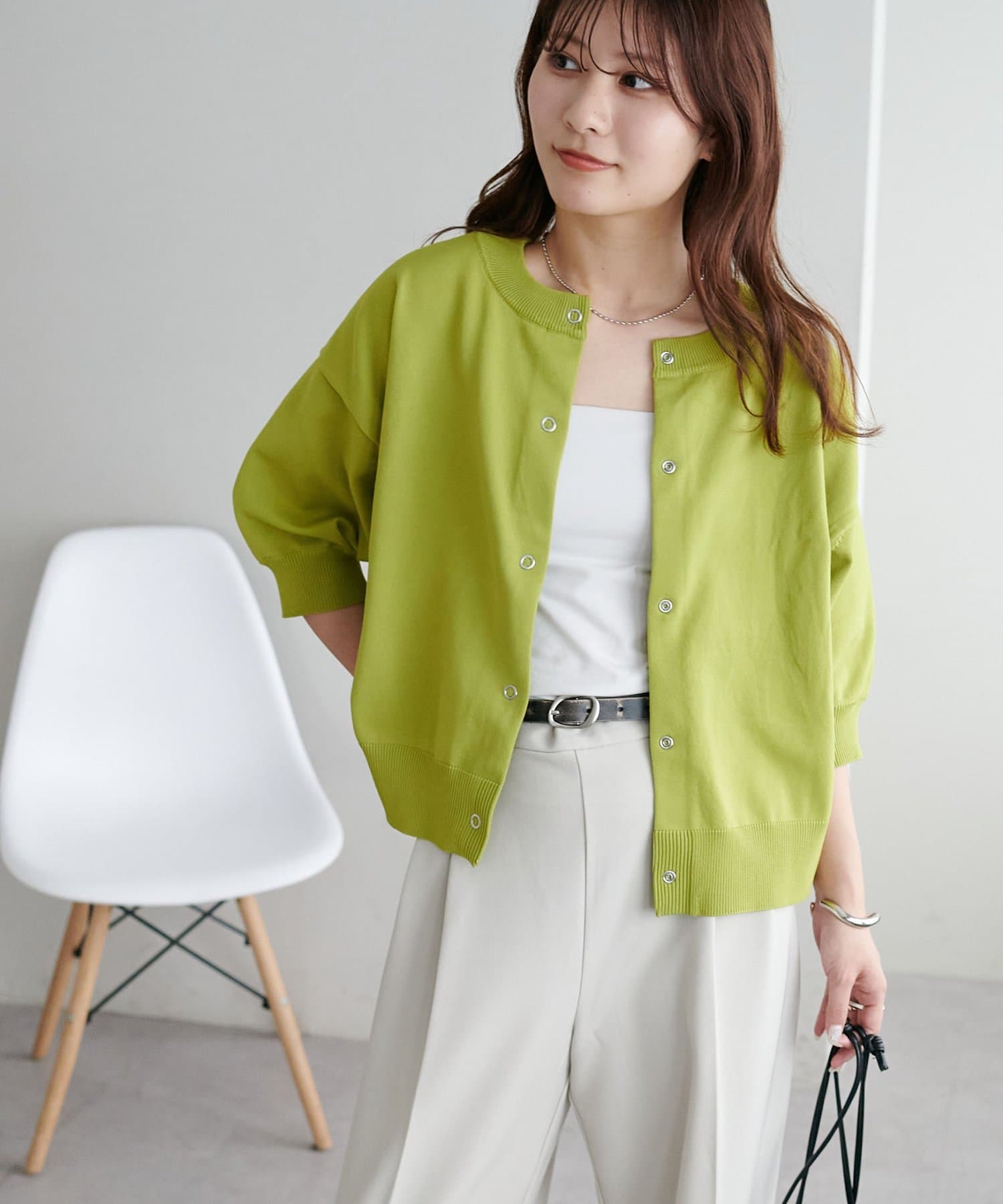 DISCOAT(ディスコート) 【新色追加/夏の羽織に♪】ライトスポンディッシュ半袖カーディガン《WEB限定》