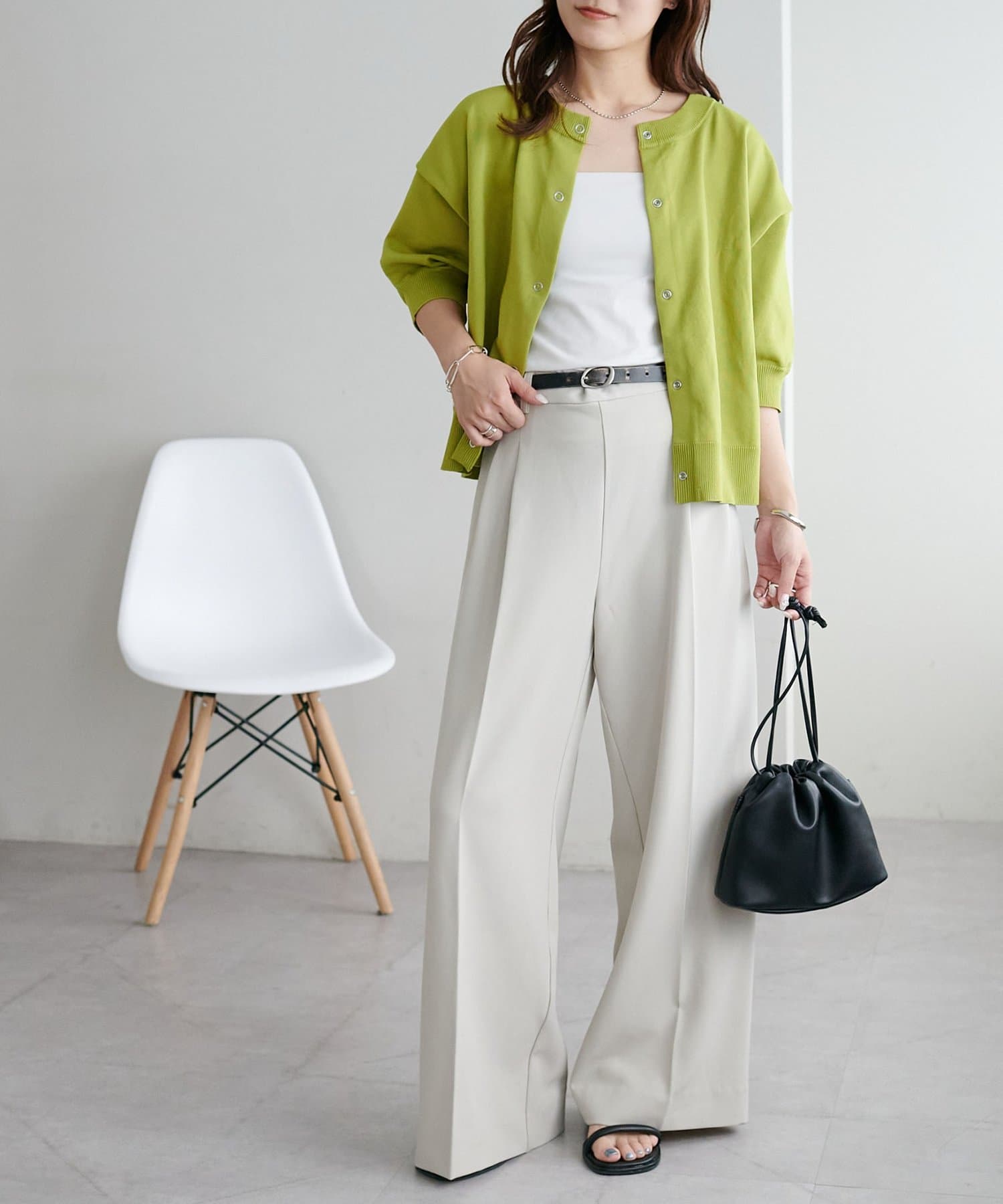 DISCOAT(ディスコート) 【新色追加/夏の羽織に♪】ライトスポンディッシュ半袖カーディガン《WEB限定》