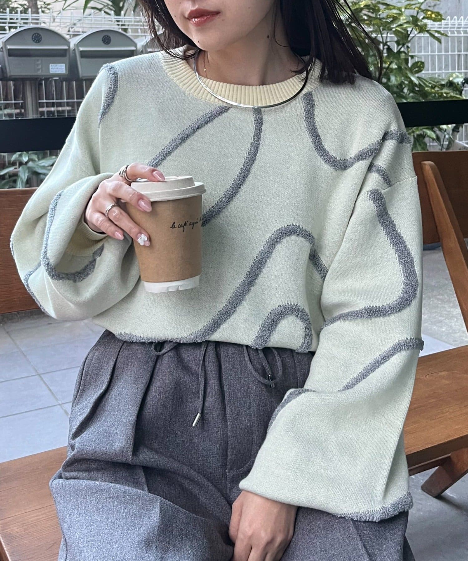 正規品♡パウダーネコジャガード上下セット♡カーキ 000000024304_6PGOADE.jpg