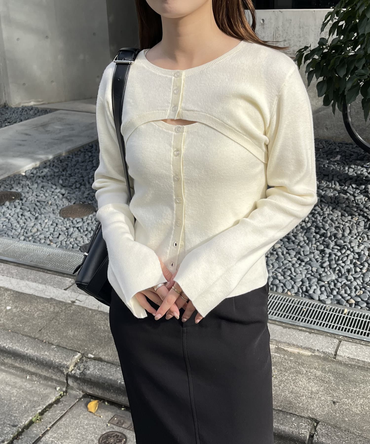 CAPRICIEUX LE'MAGE】クロップレイヤードニット | OUTLET