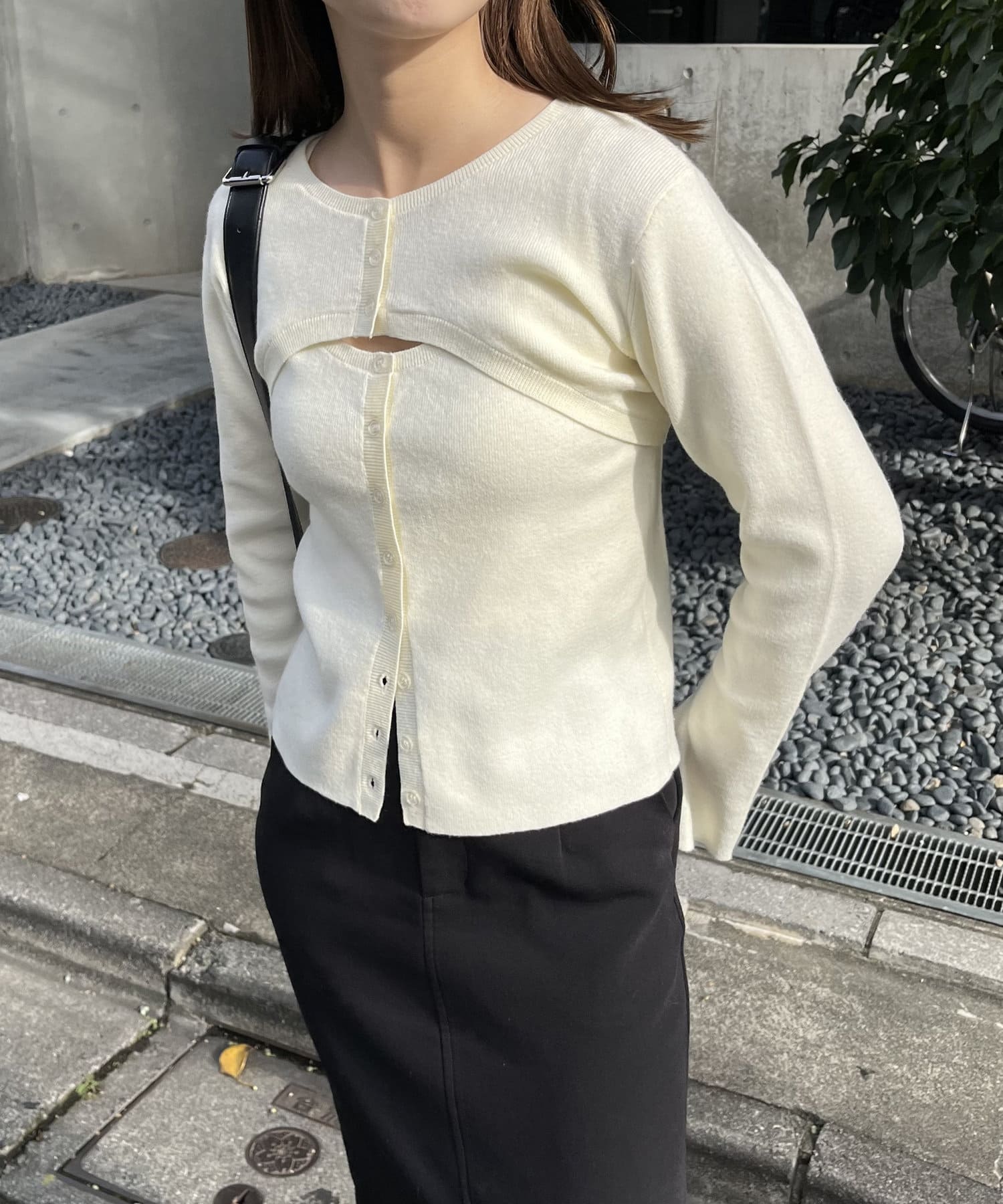 CAPRICIEUX LE’MAGE◆カールヤーンベスト/ニットベスト(厚手)/FREE/アクリル/GRY/LEZ1032407A0001 CAPRICIEUX LE'MAGE】クロップレイヤードニット | OUTLET