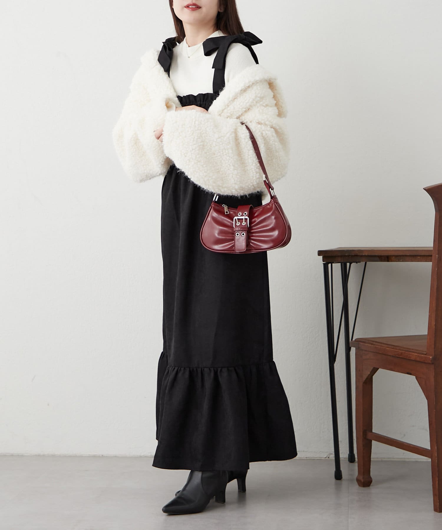 春の新作】【OUTLET限定】肩リボンジャンスカ | NICE CLAUP / OLIVE