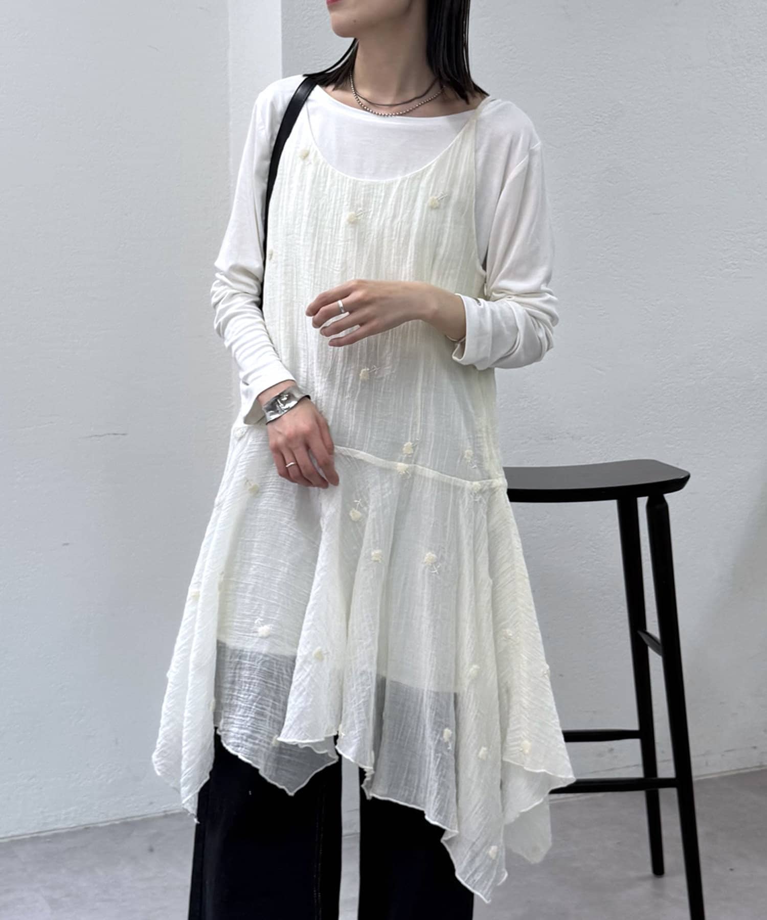 mystic(ミスティック) レディース 刺繍キャミチュニック アイボリー