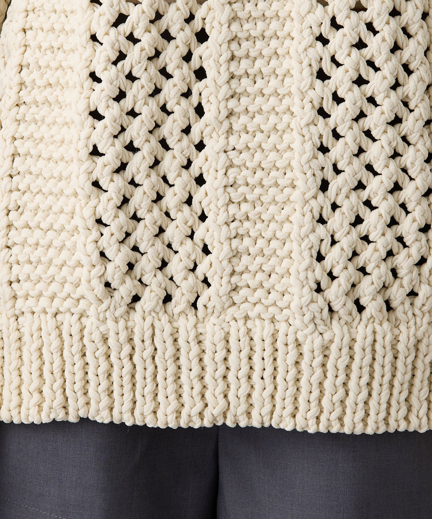 mystic(ミスティック) [mline]透かしあみビッグニット