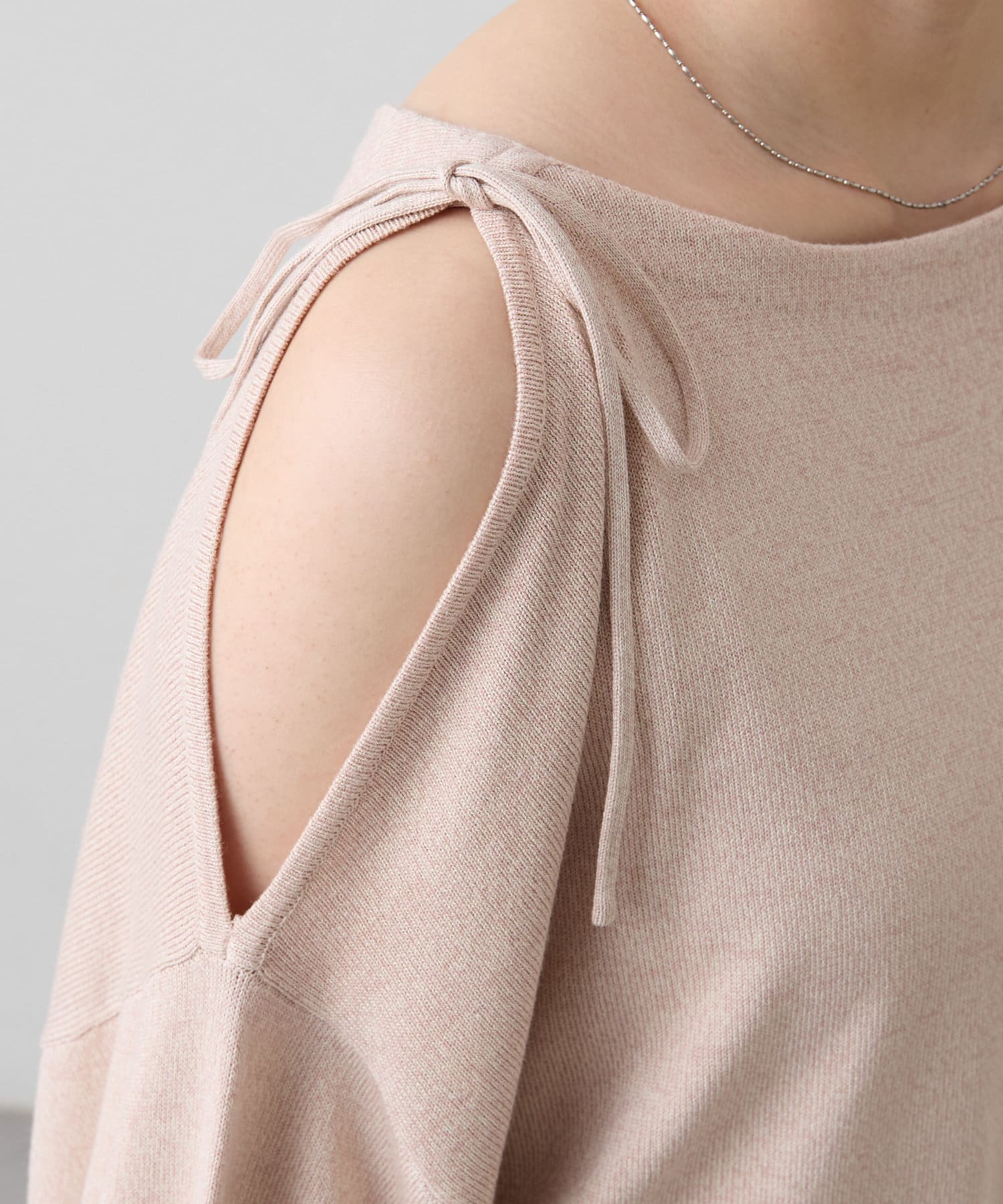 mystic(ミスティック) [mline]ショルダーリボン配色ニット