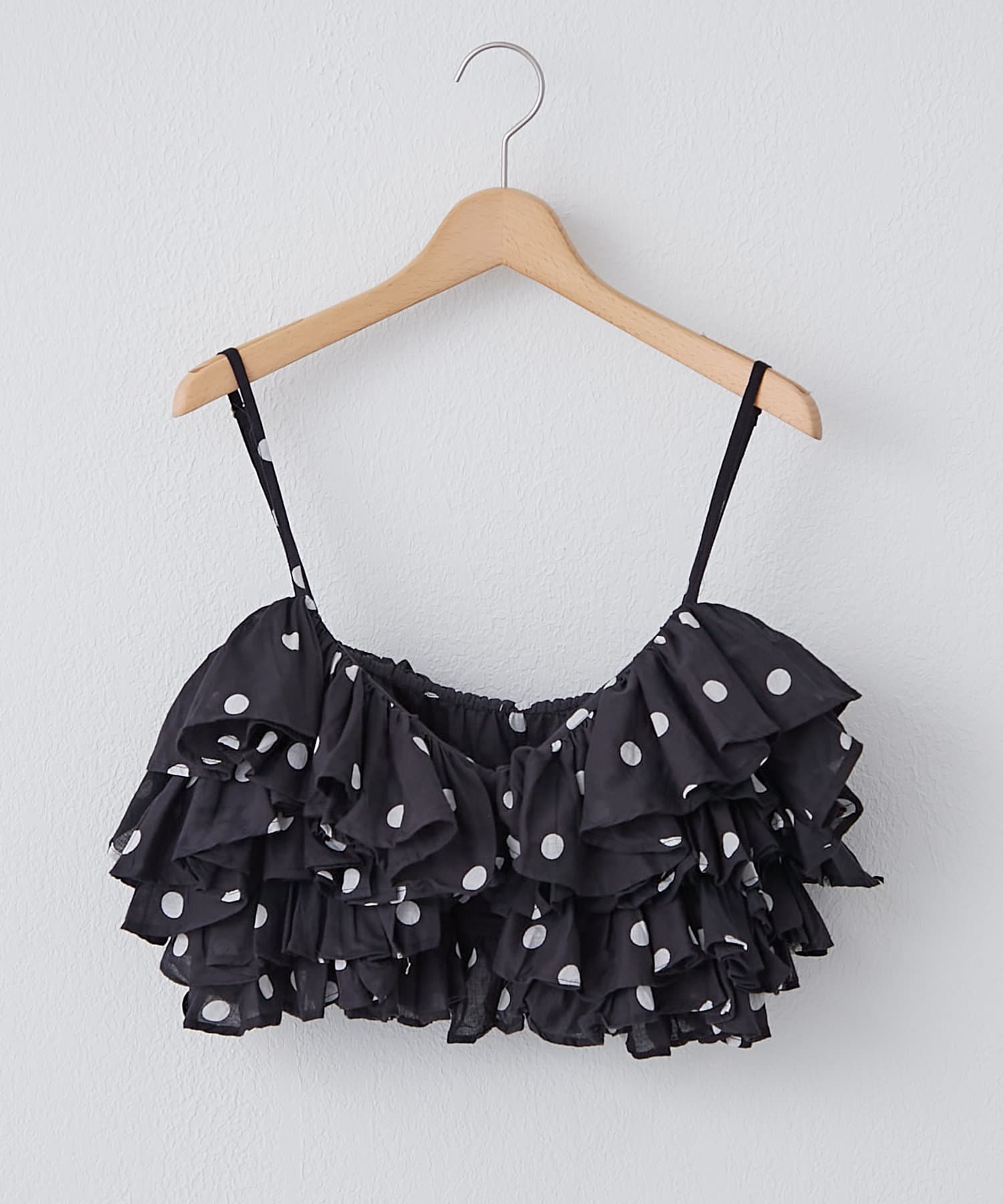 dot frill cami | BLACK