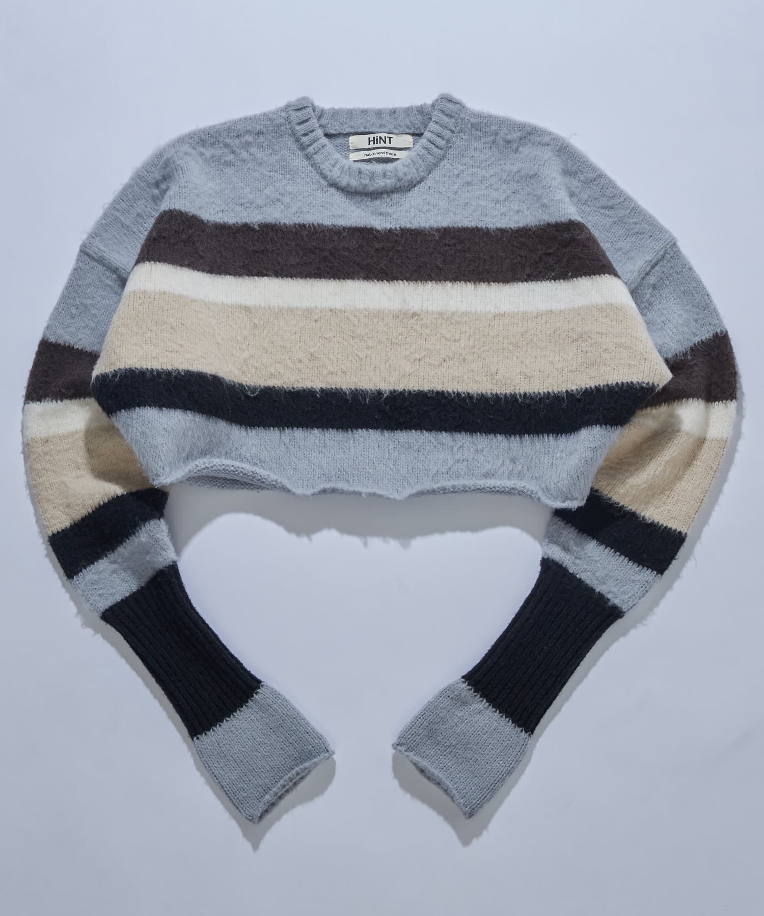 OUTLET(アウトレット) 【WHO'S WHO gallery】ボーダー袖リブニット