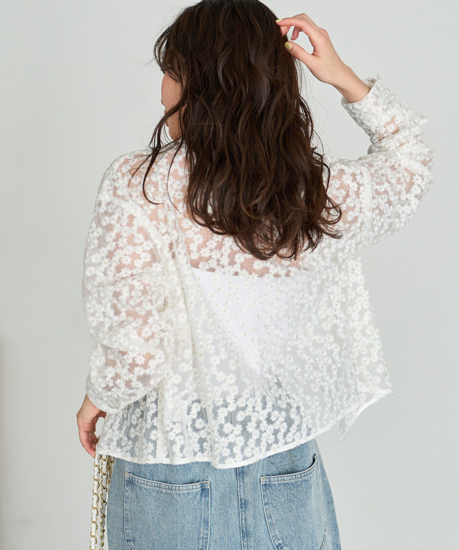 セットアップ可】チュール花刺繍クロップドシャツ | La boutique BonBon(ラブティックボンボン)レディース | PAL  CLOSET(パルクローゼット) - パルグループ公式ファッション通販サイト