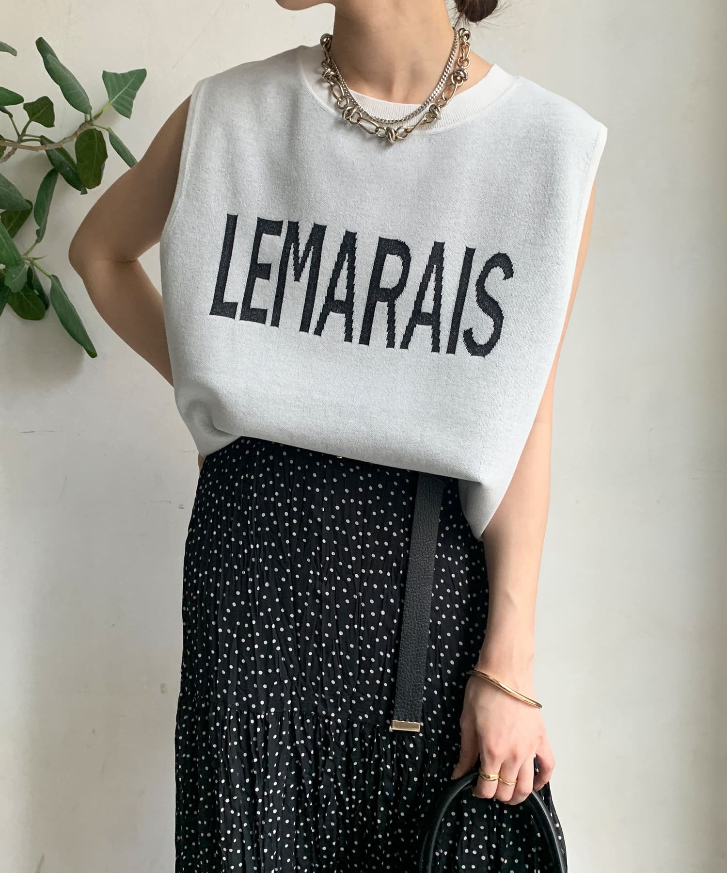 DOUDOU(ドゥドゥ) LEMARAISジャガードニットタンク