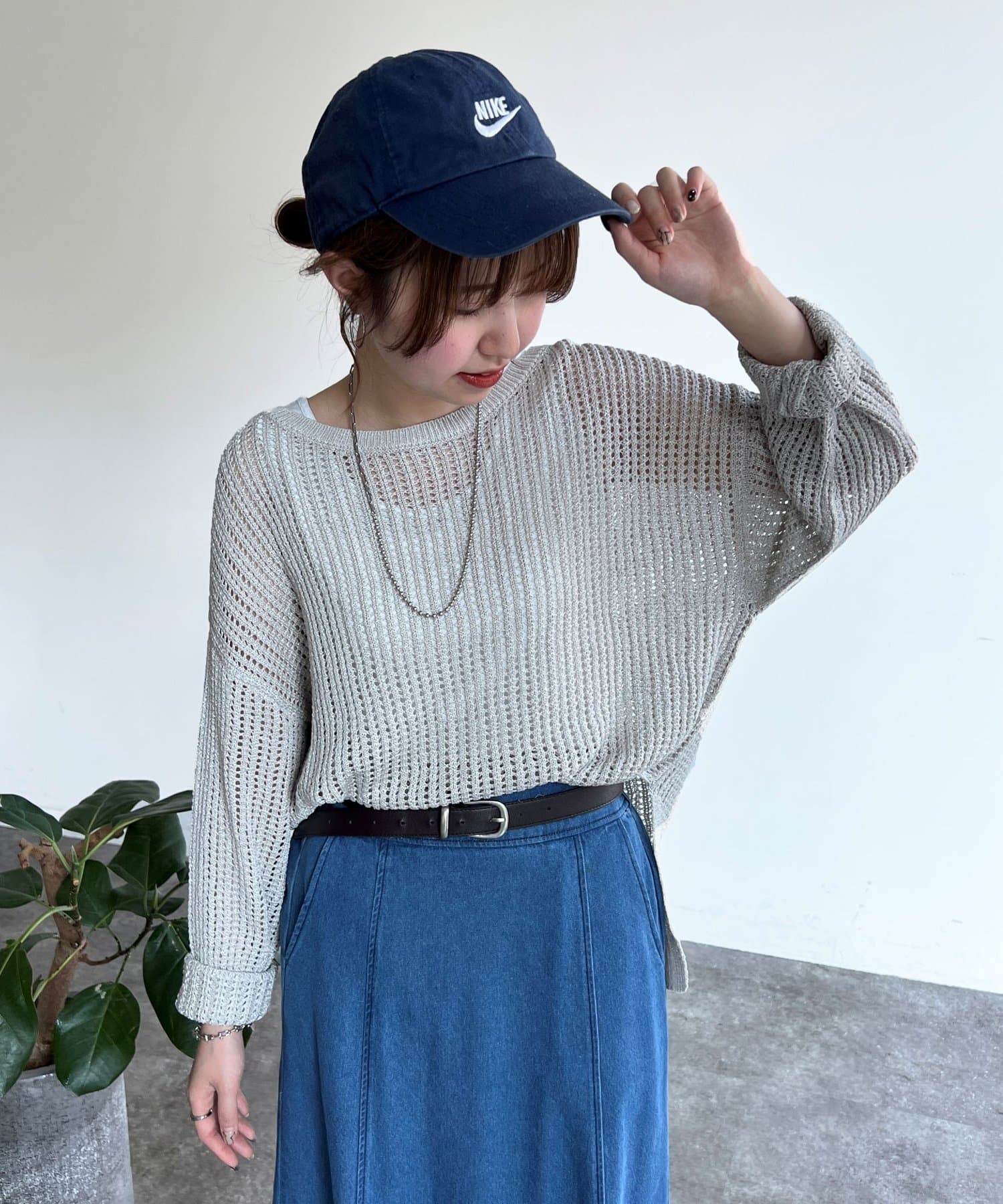 ラメメッシュニットプルオーバー | Chez toi(シェトワ