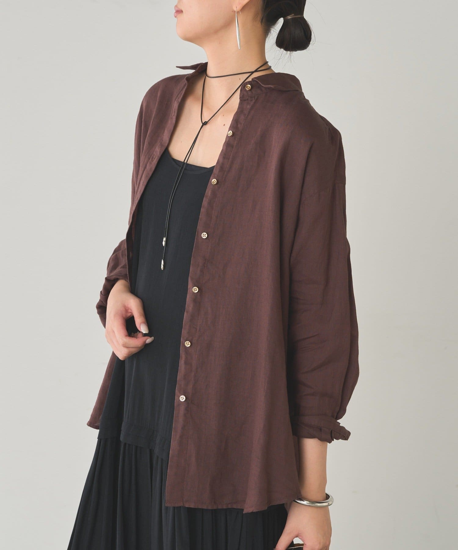 LOUNGEDRESS(ラウンジドレス) 【新色登場！/人気アイテム/手洗い可能/夏まで使える】リネンバックタイシャツ