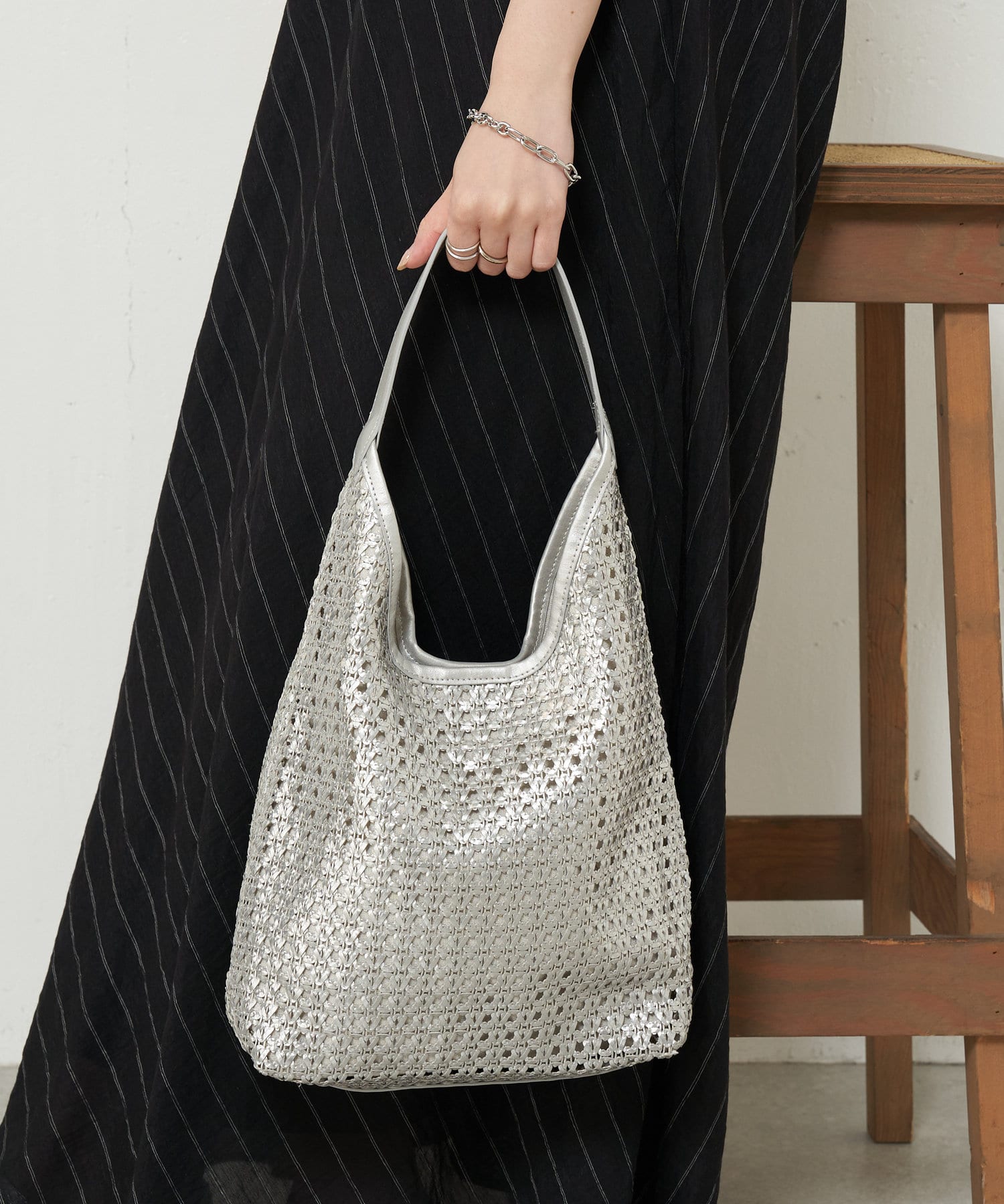 Jena　espace merveilleux(ジェナ　エスパスメルヴェイユ) シャイニーメッシュトートバッグ