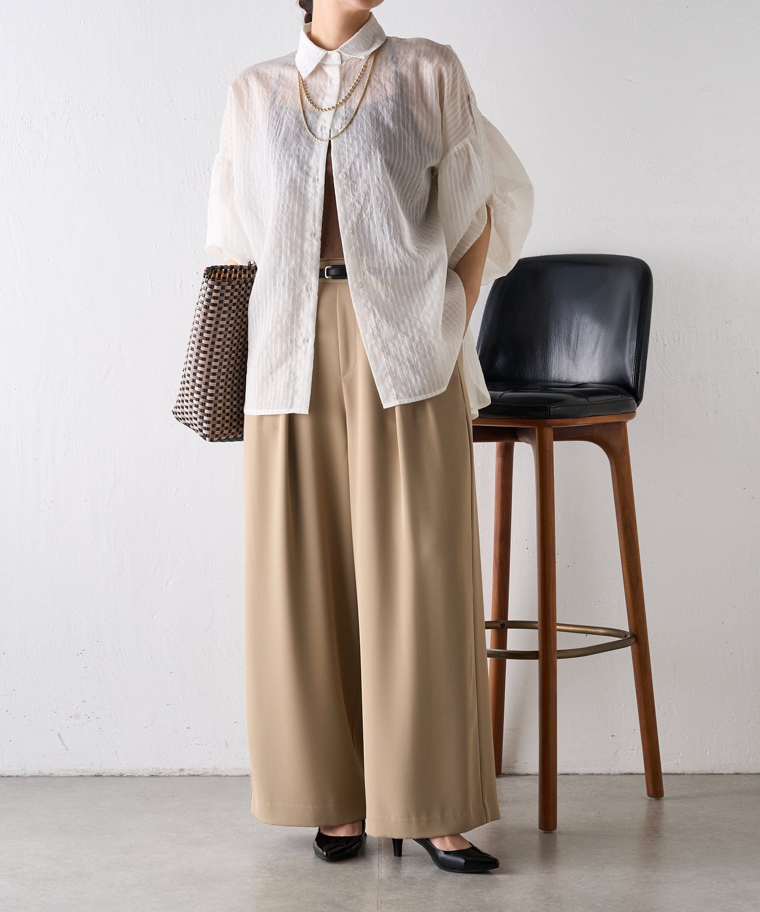 シアーストライプチュニックシャツ | Jena espace merveilleux