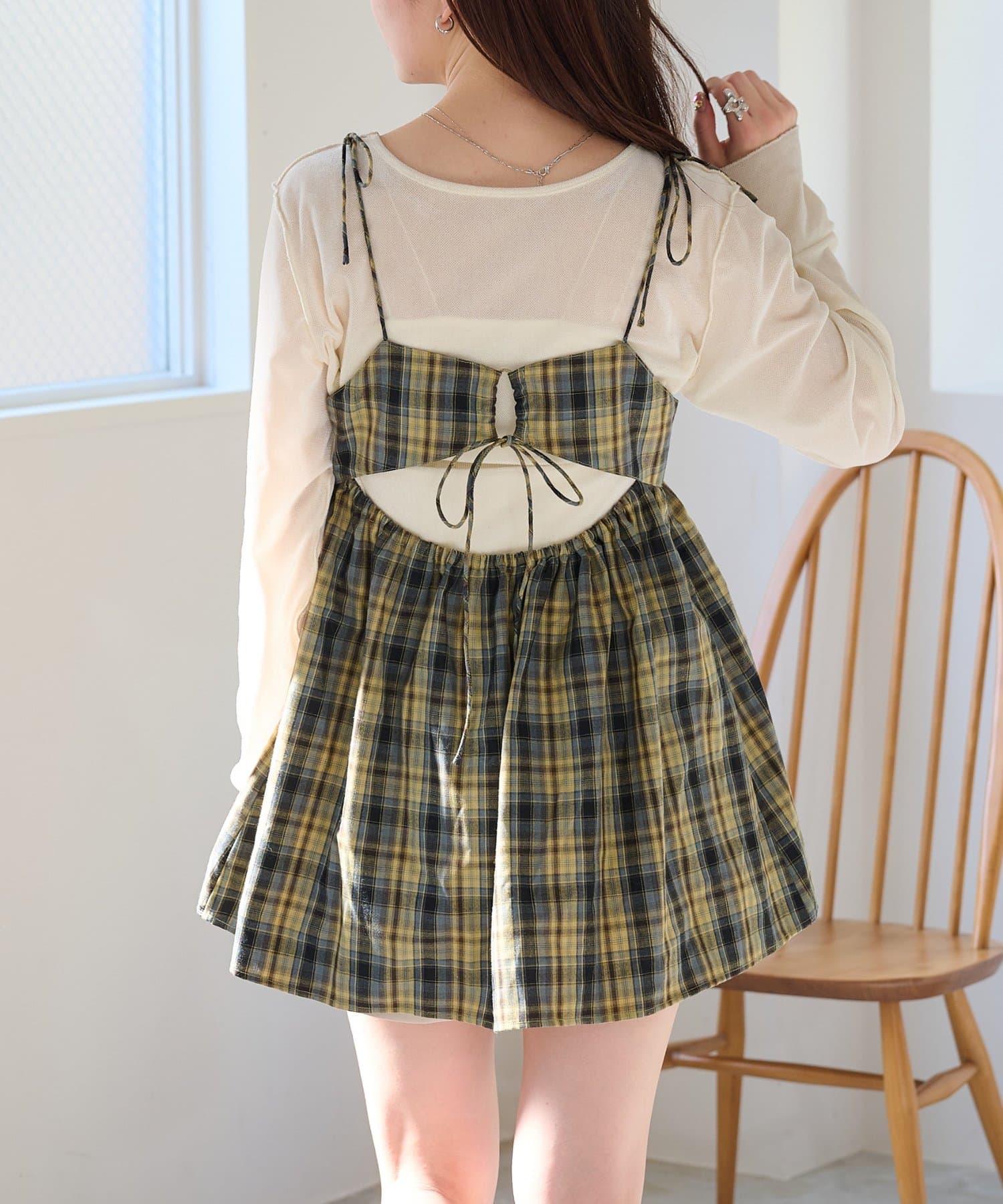 Kastane(カスタネ) 【WEB・一部店舗限定】チェックキャミビスチェ