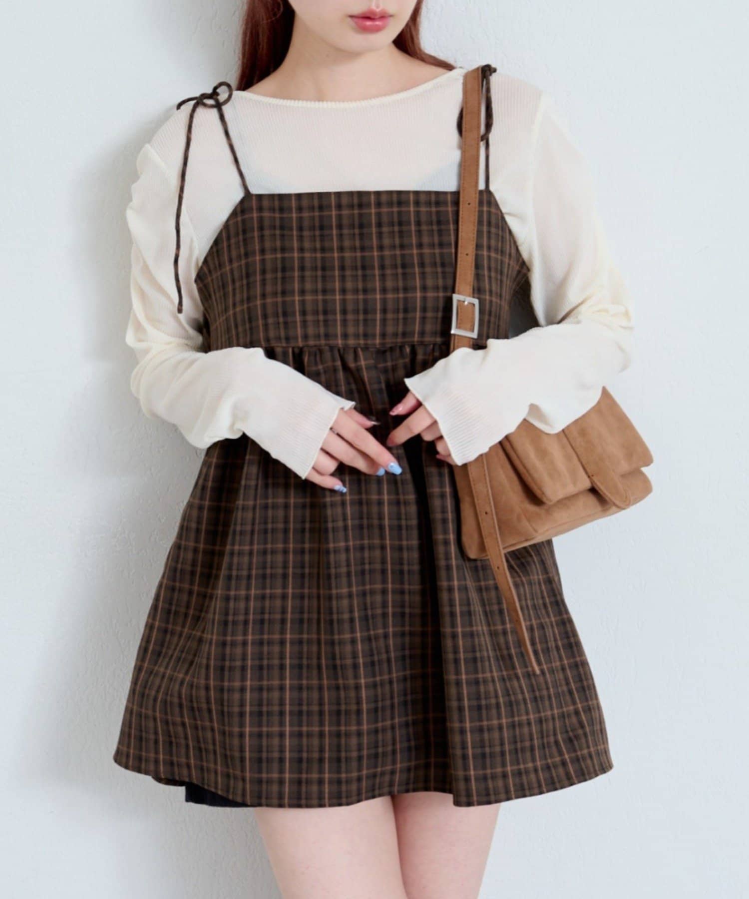 Kastane(カスタネ) 【WEB・一部店舗限定】チェックキャミビスチェ