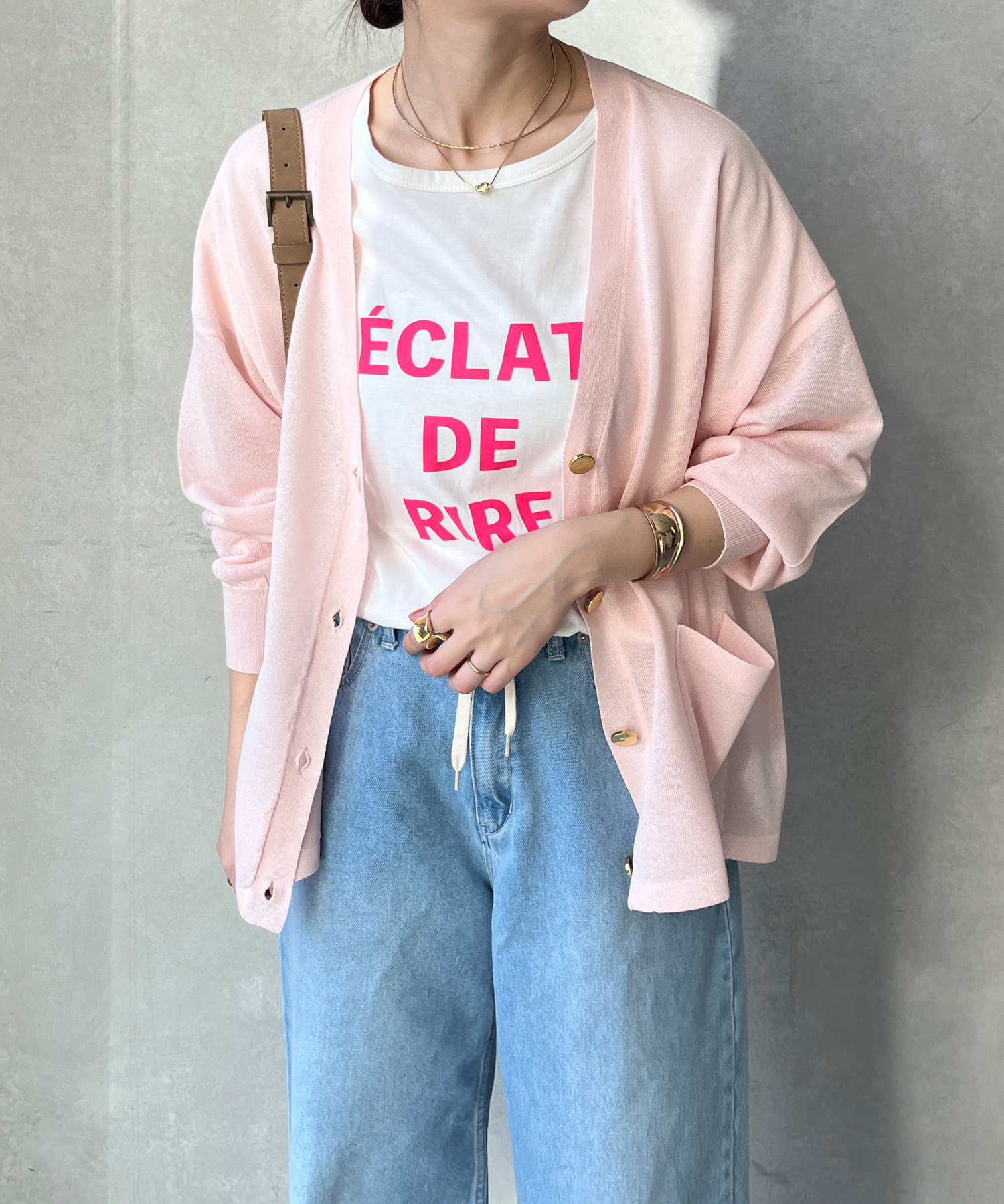 DOUDOU(ドゥドゥ) タックスリーブロゴTEE