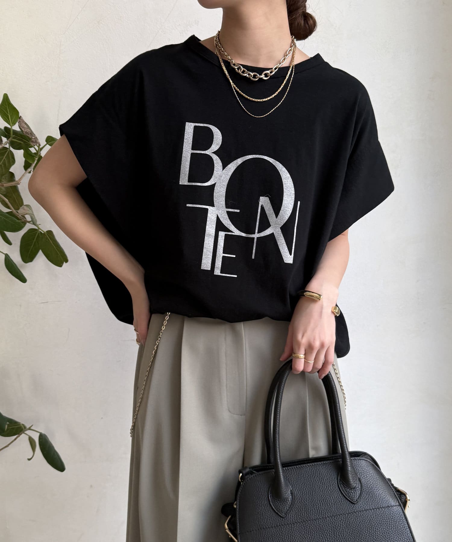 DOUDOU(ドゥドゥ) 【WEB限定】BONTEタックスリーブロゴTEE
