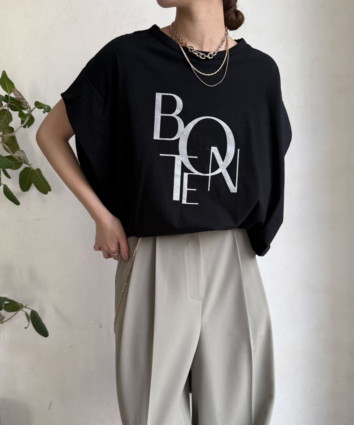 DOUDOU(ドゥドゥ) 【WEB限定】BONTEタックスリーブロゴTEE