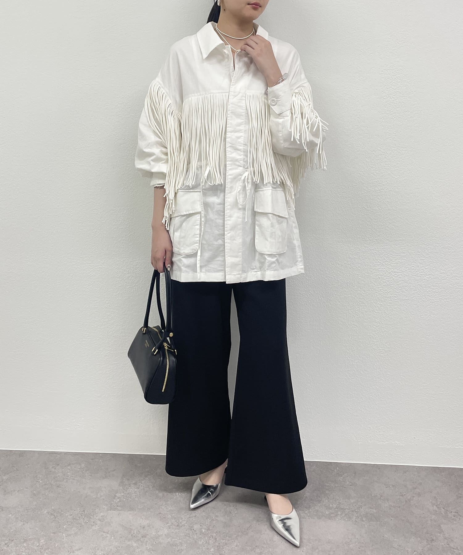 crinkle fringe M65 jacket